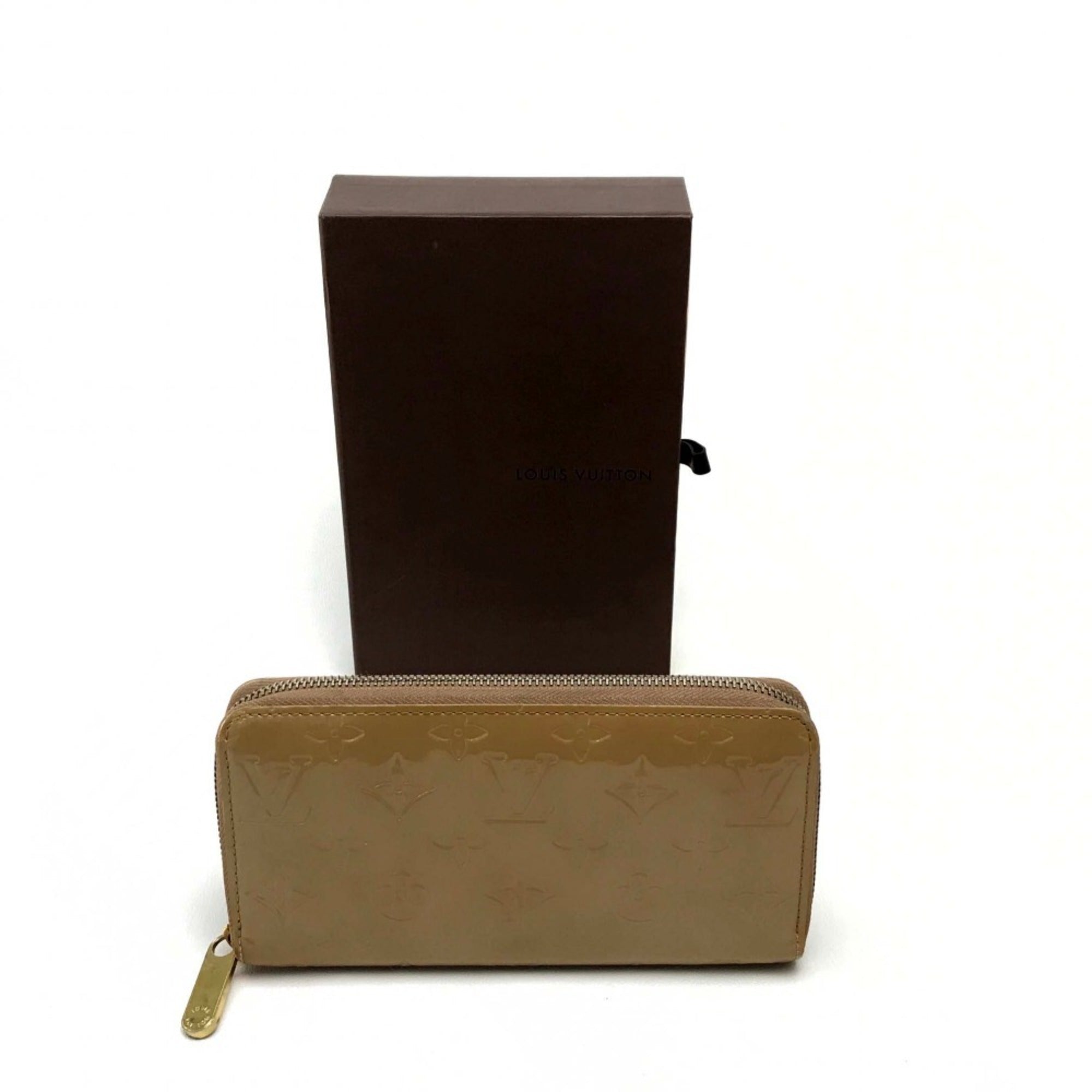 Louis Vuitton Beige Leather Long Wallet (Bi-Fold) (Pre-Owned)