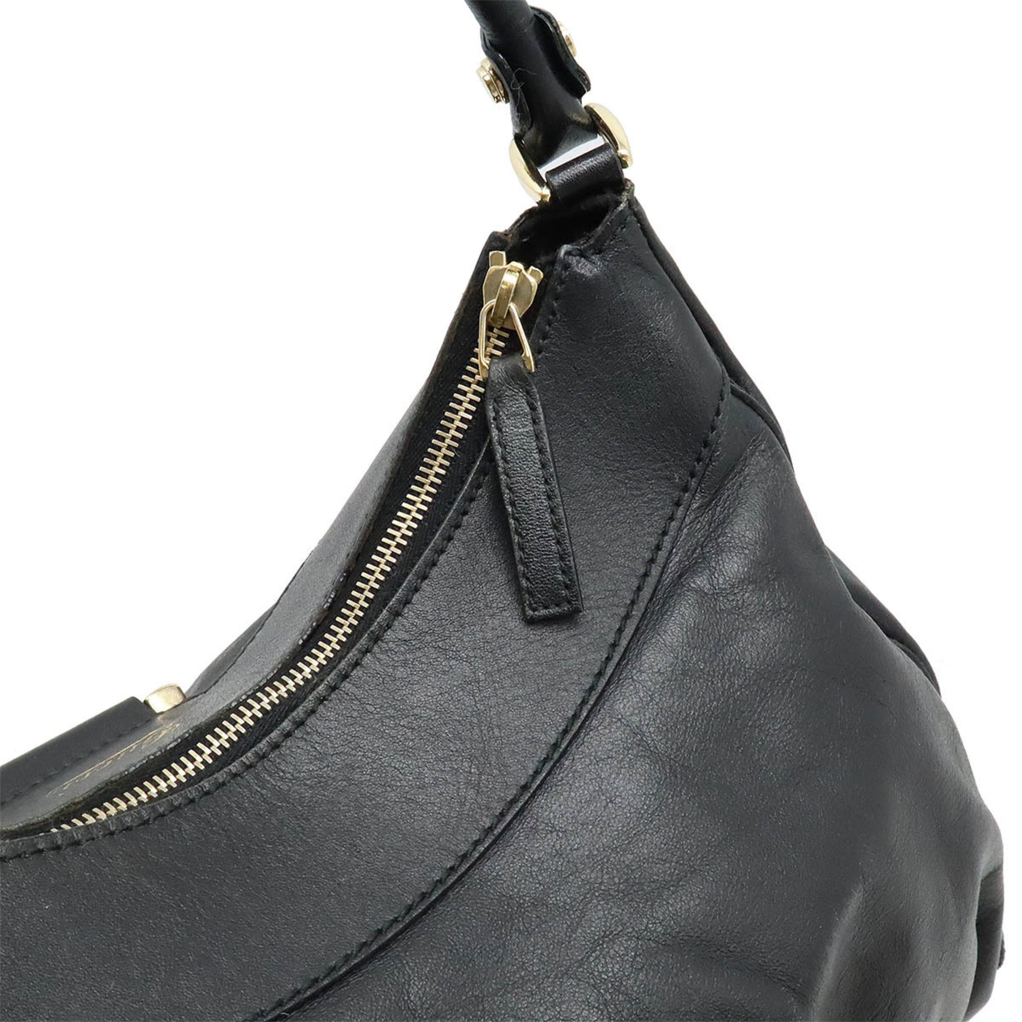 Gucci Abbey Black Leather Shoulder Bag (Pre-Owned)
