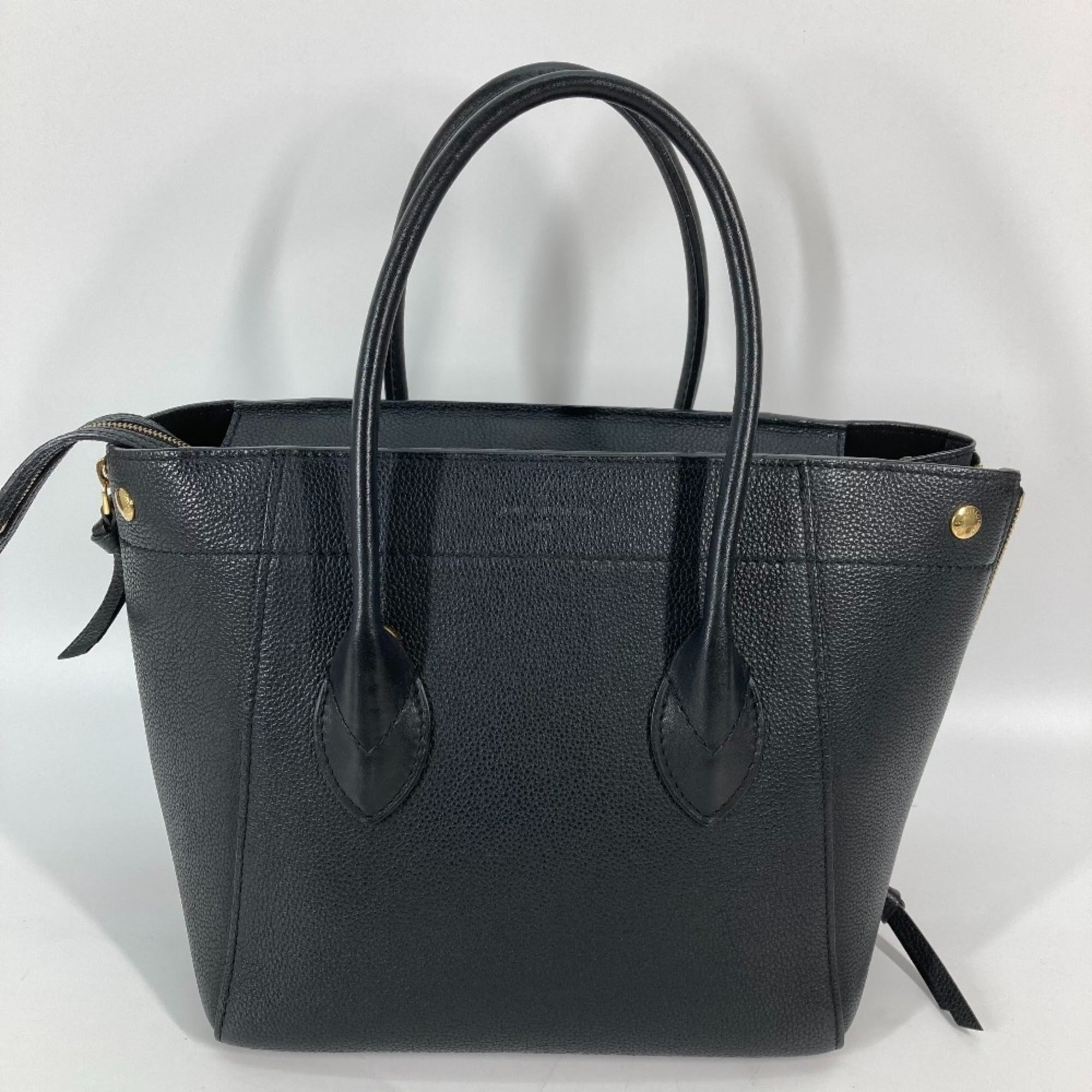 Louis Vuitton Black Noir Leather Handbag Shoulder Bag Tote Bag (Pre-Owned)