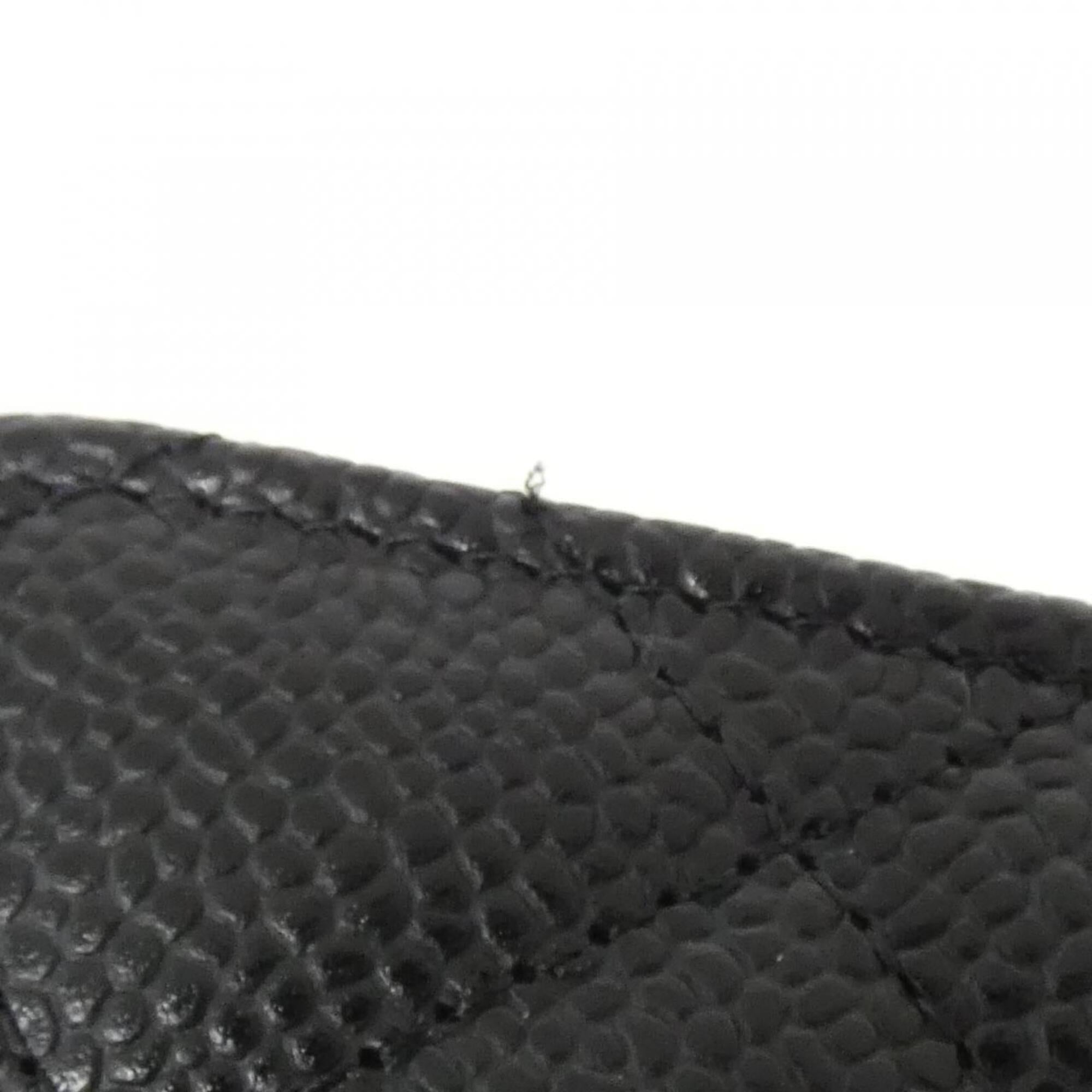 Chanel Black Bordeaux Grained Calfskin Chain/Shoulder Wallet (Pre-Owned)
