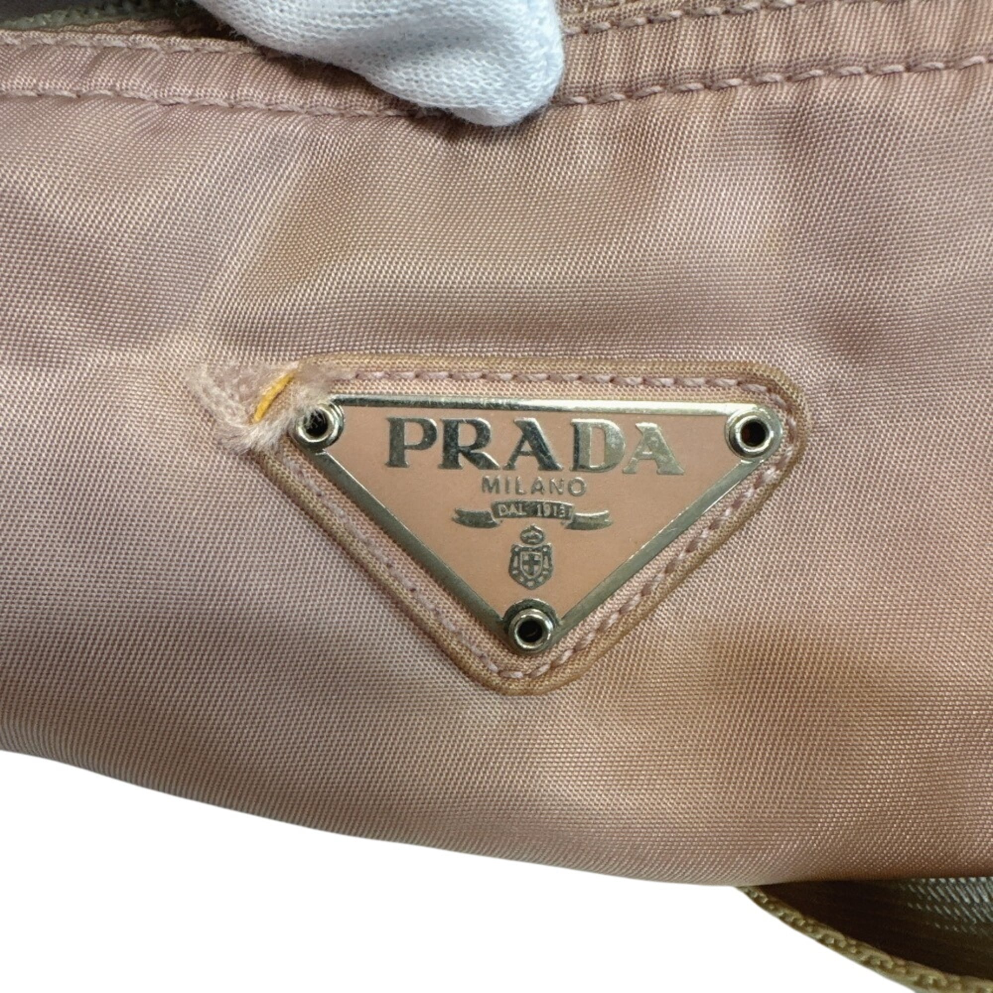 Prada Pink Nylon Pochette Shoulder Bag (Pre-Owned)
