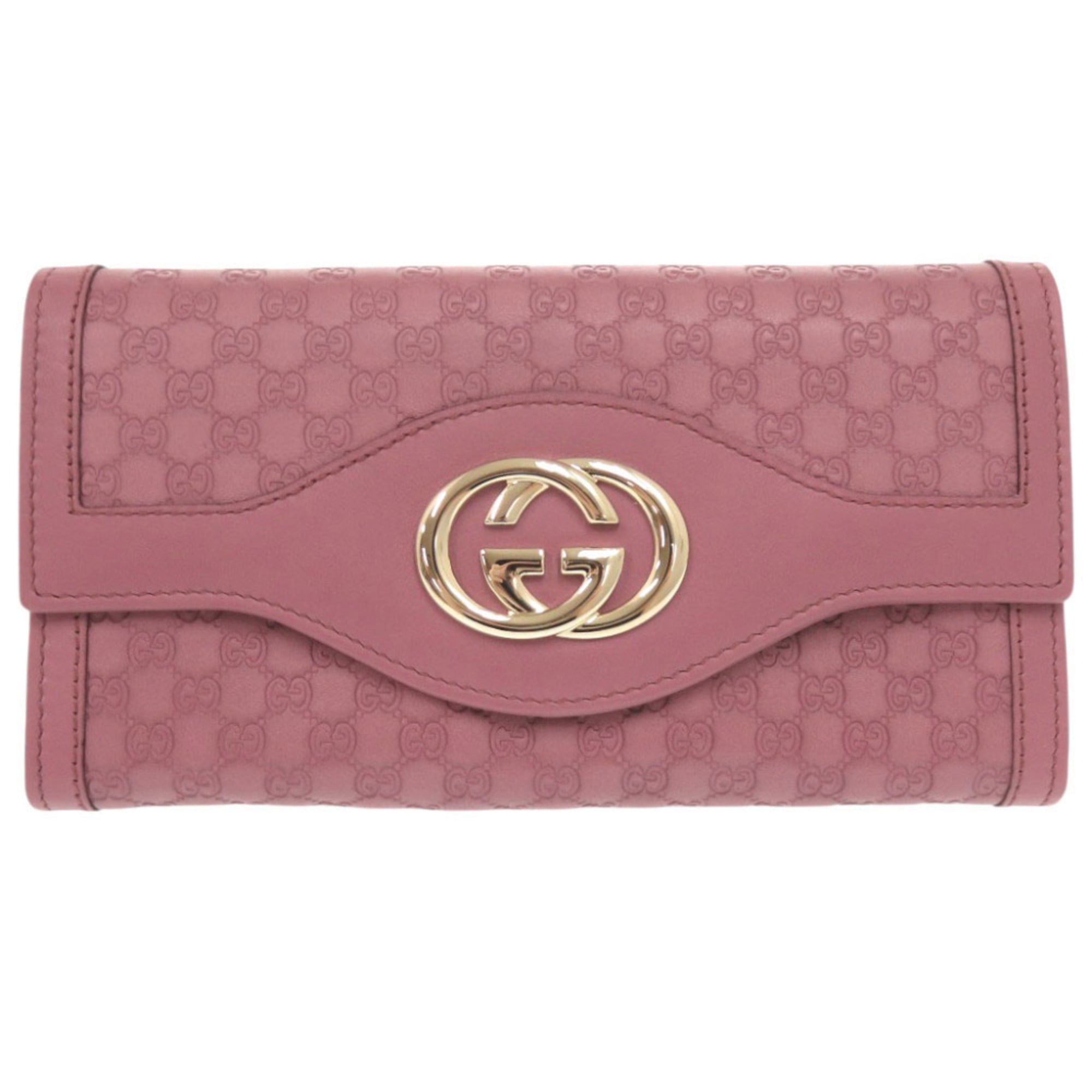 Gucci Purple Leather Long Wallet (Bi-Fold) (Pre-Owned)