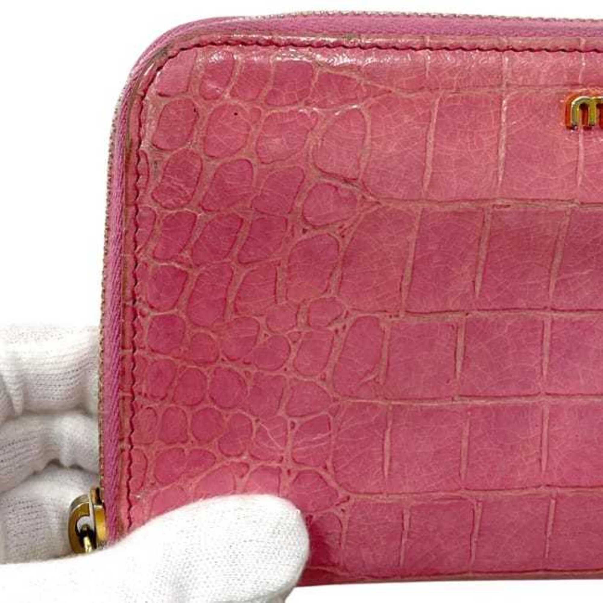 Miu Miu Pink Leather Long Wallet (Bi-Fold) (Pre-Owned)