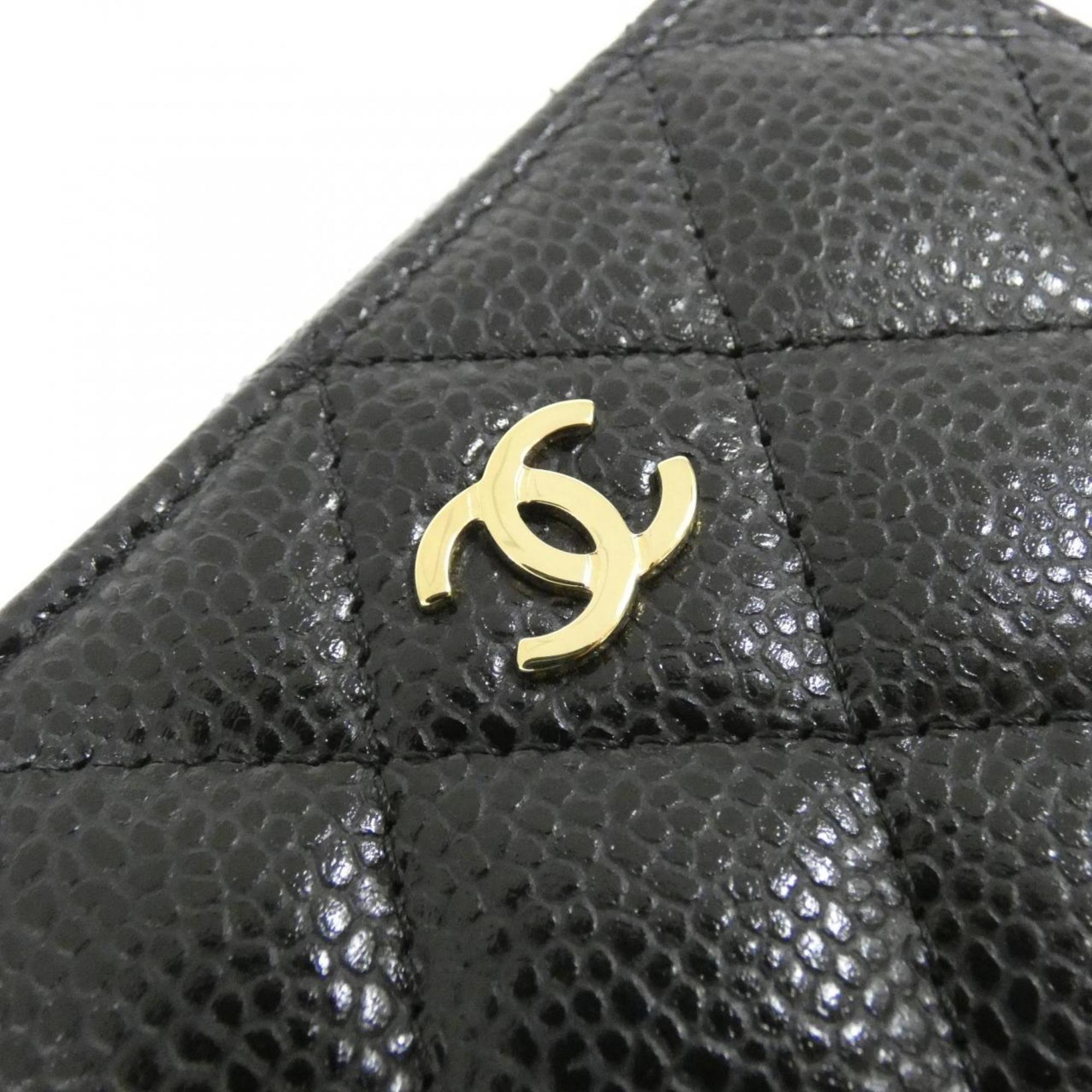 Chanel Black Grained Calfskin Coin Purse/Coin Case (Pre-Owned)