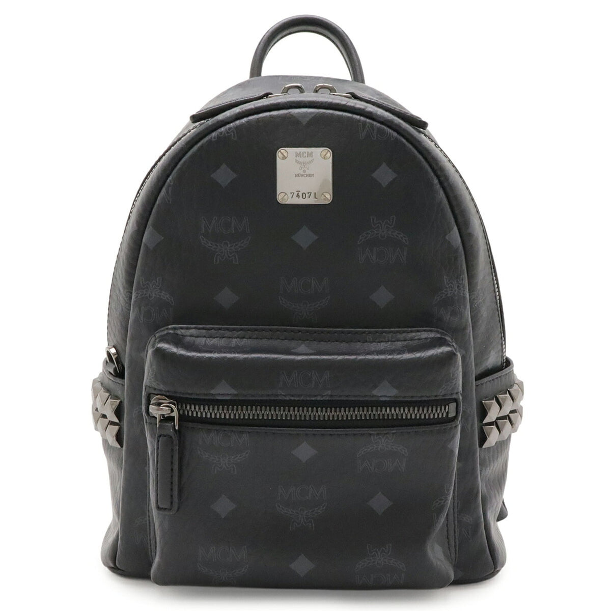 Mcm Visetos Black Coated Canvas Pvc Leather Backpack (Pre-Owned)
