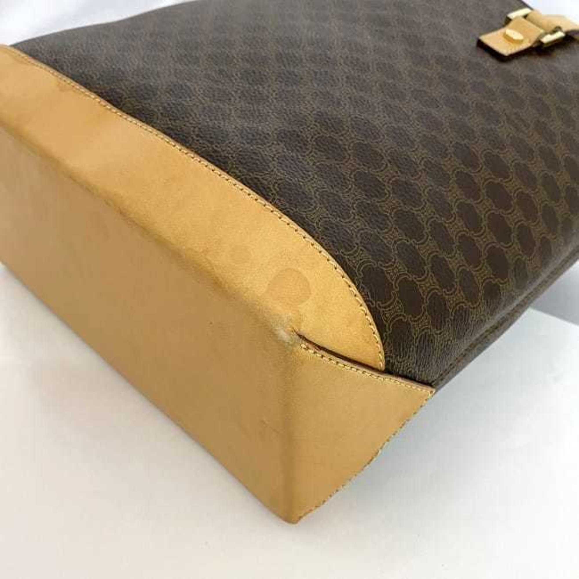 Celine Macadam Beige Brown Pvc Tote Bag (Pre-Owned)