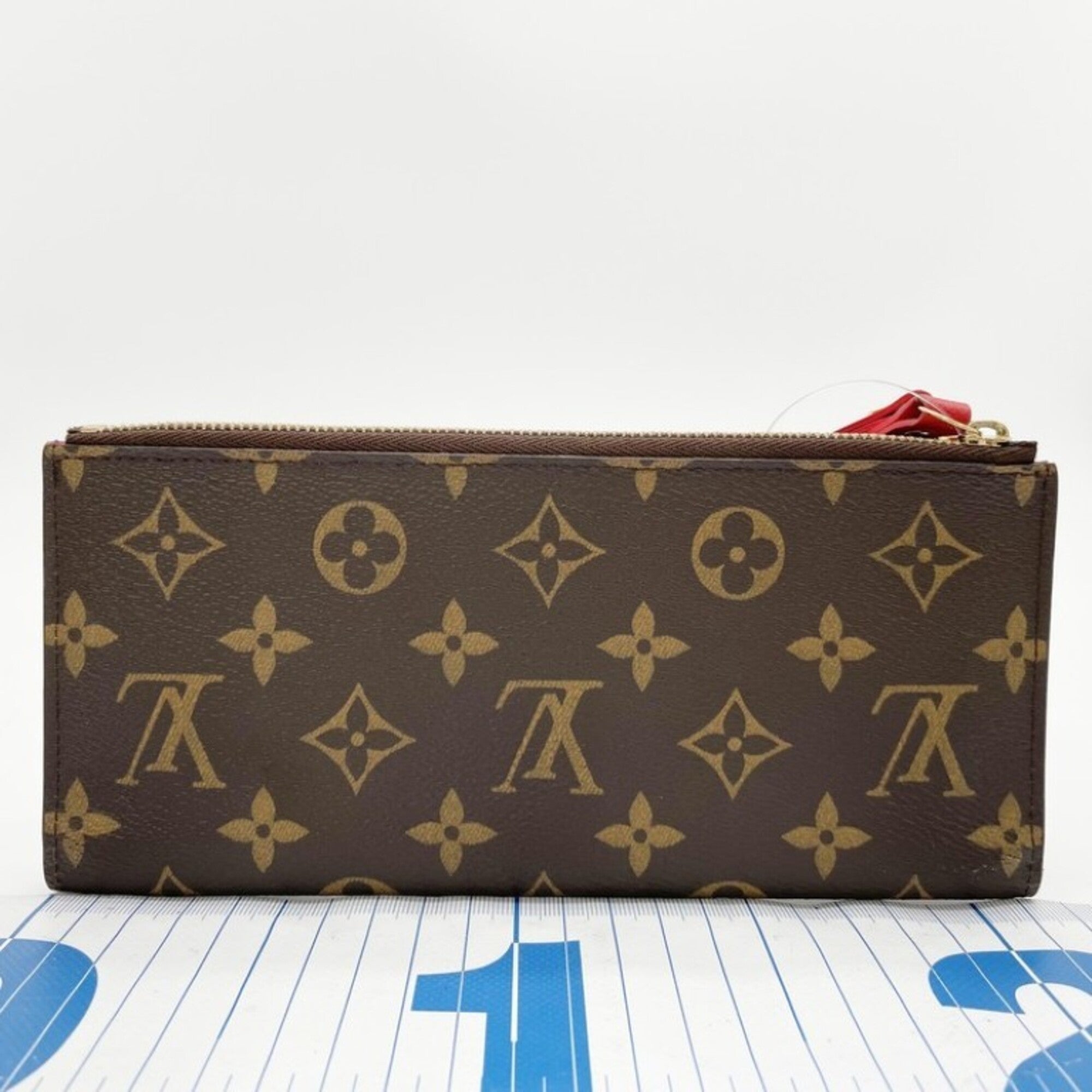 Louis Vuitton Brown Coquelicots Red Color Monogram Long Wallet (Bi-Fold) (Pre-Owned)