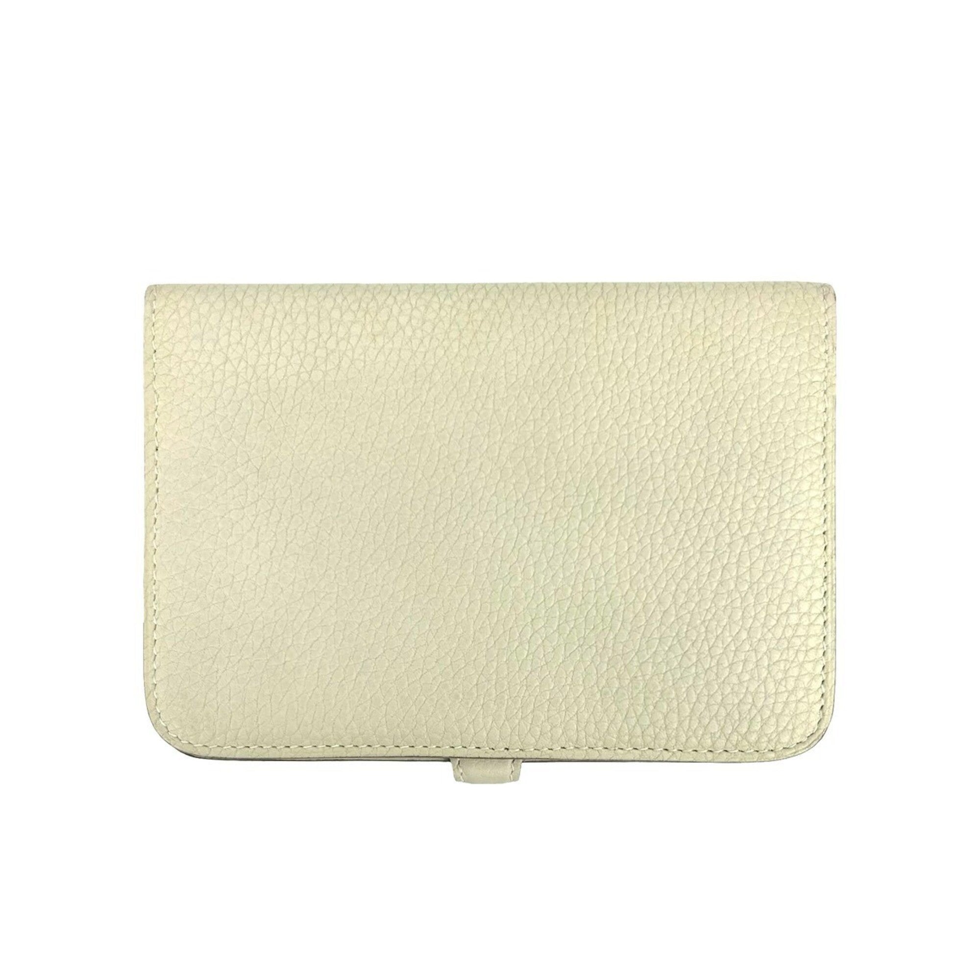 Hermes White Taurillon Clemence Leather Wallet (Bi-Fold) (Pre-Owned)