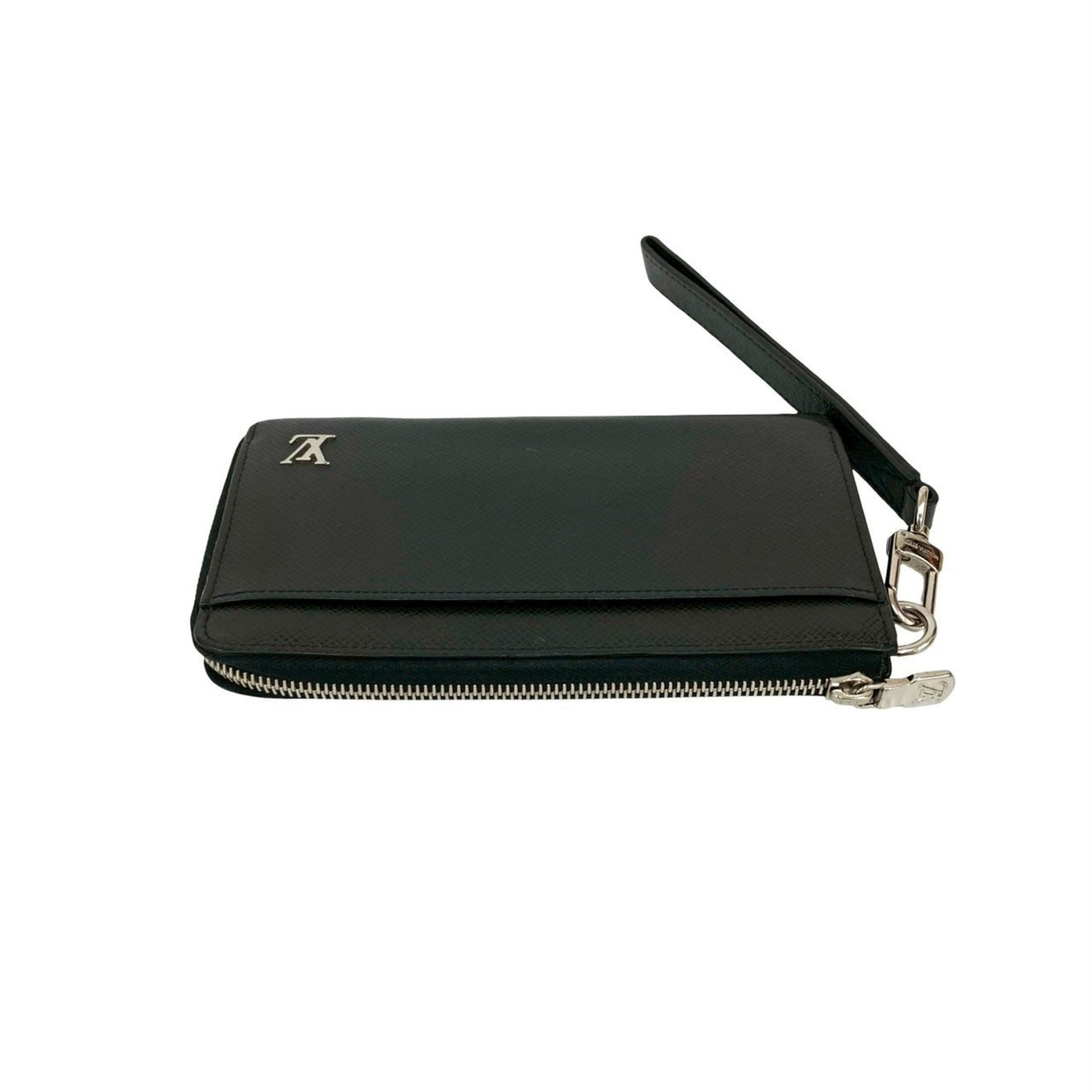 Louis Vuitton Black Leather Long Wallet (Bi-Fold) (Pre-Owned)