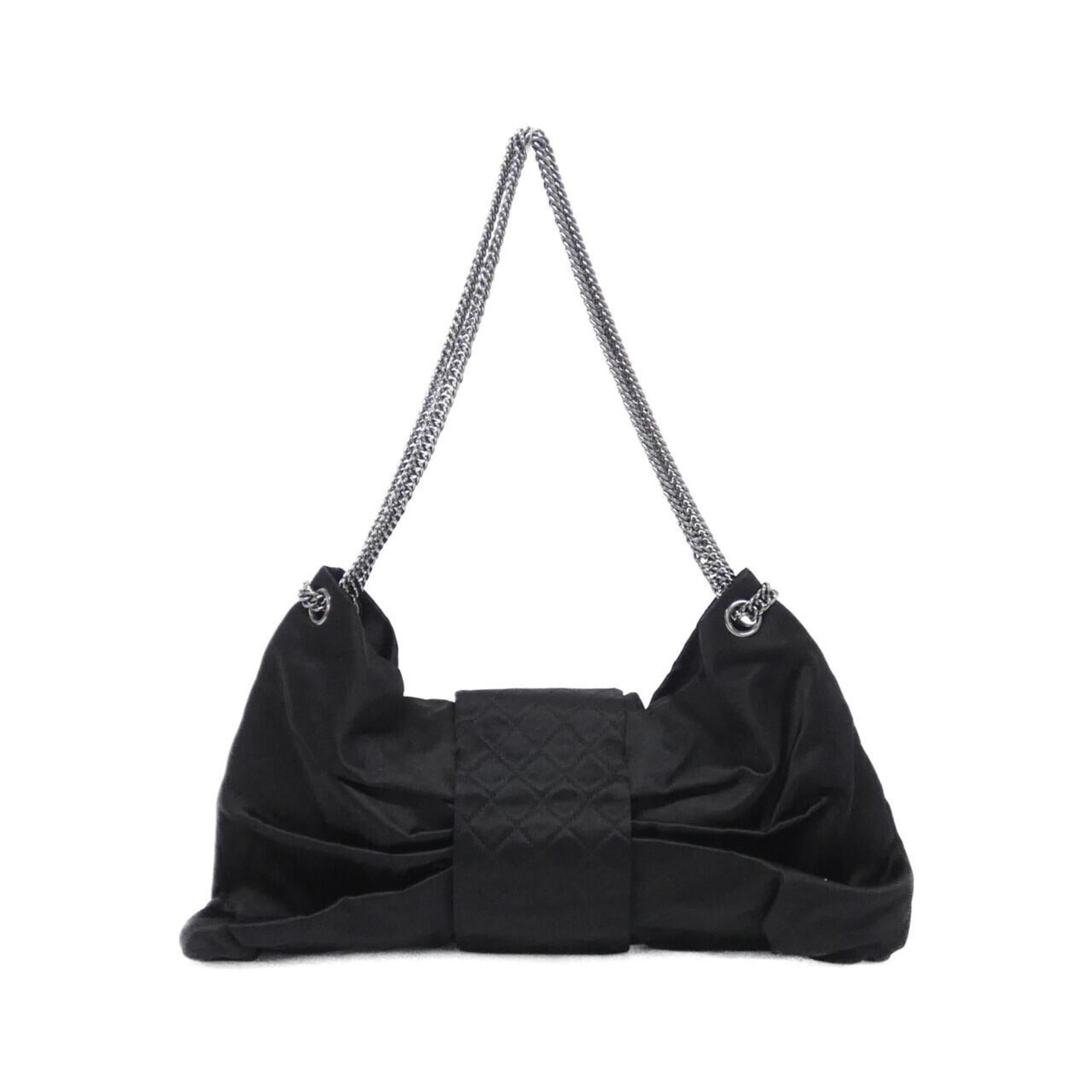 Chanel Black Silk Satin Shoulder Bag (Pre-Owned)