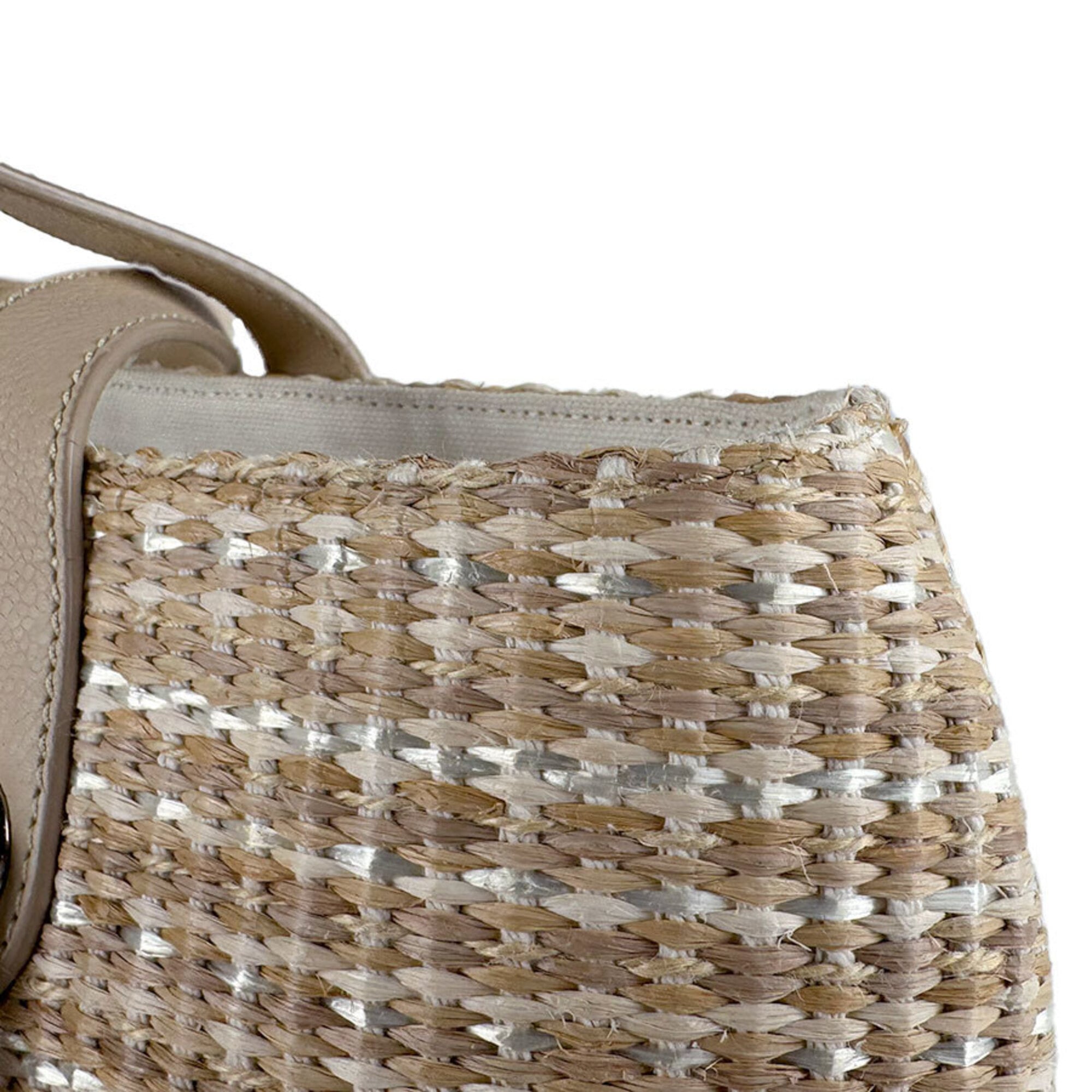 Chanel Light Beige Raffia Leather Handbag Shoulder Bag (Pre-Owned)