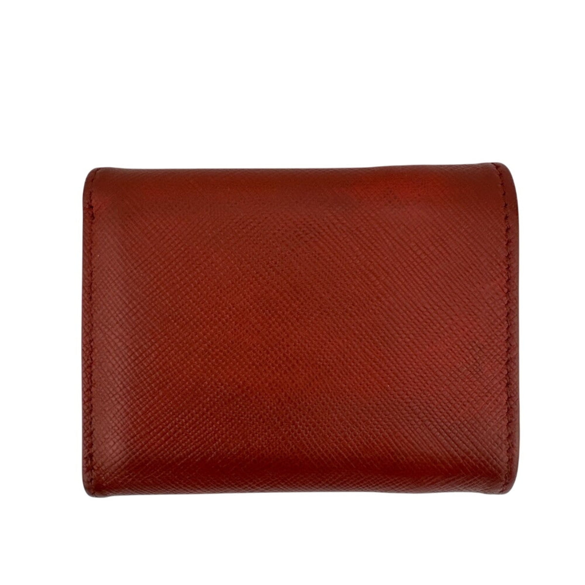 Prada Saffiano Red Color Leather Wallet (Tri-Fold) (Pre-Owned)