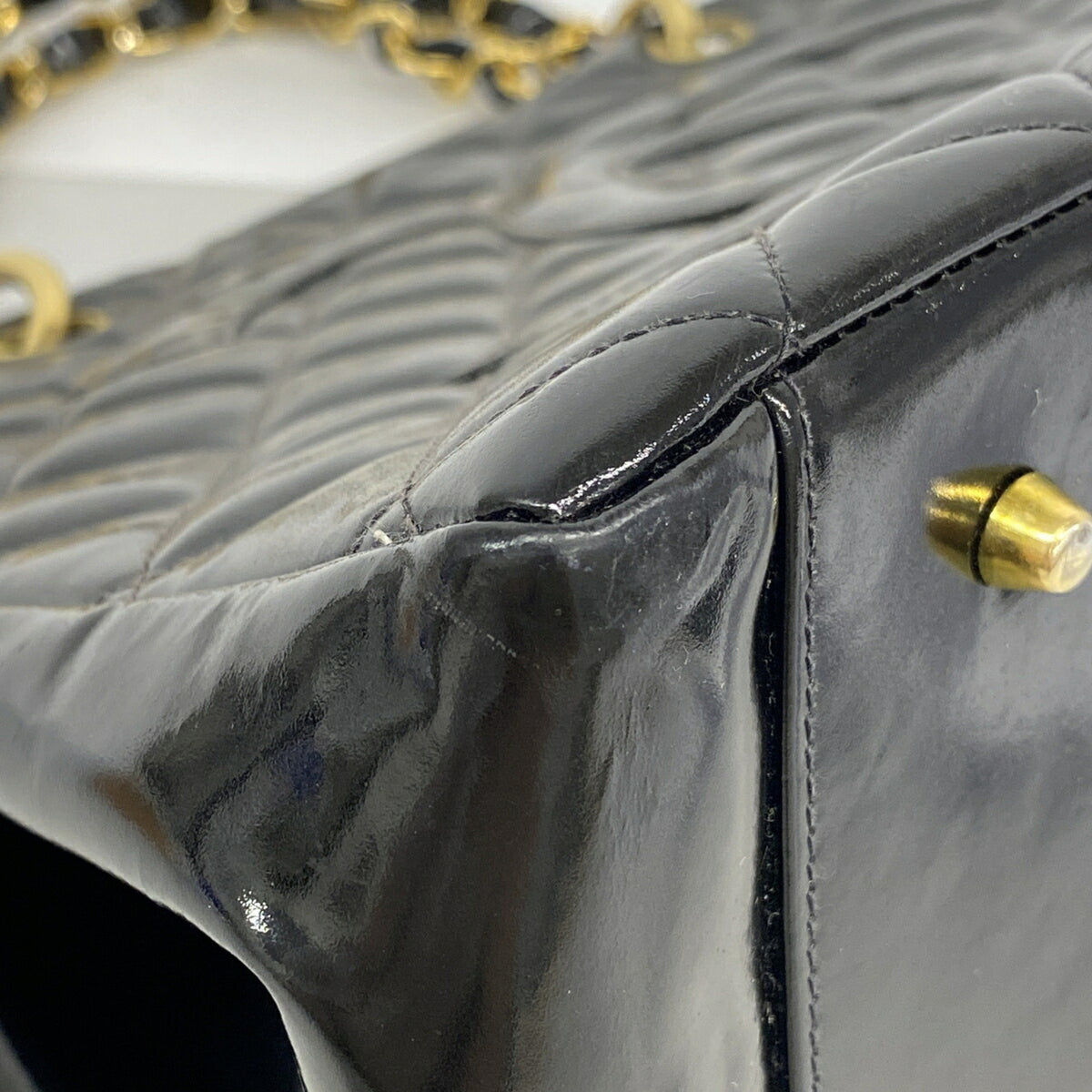 Chanel Black Patent Leather Tote Bag (Pre-Owned)