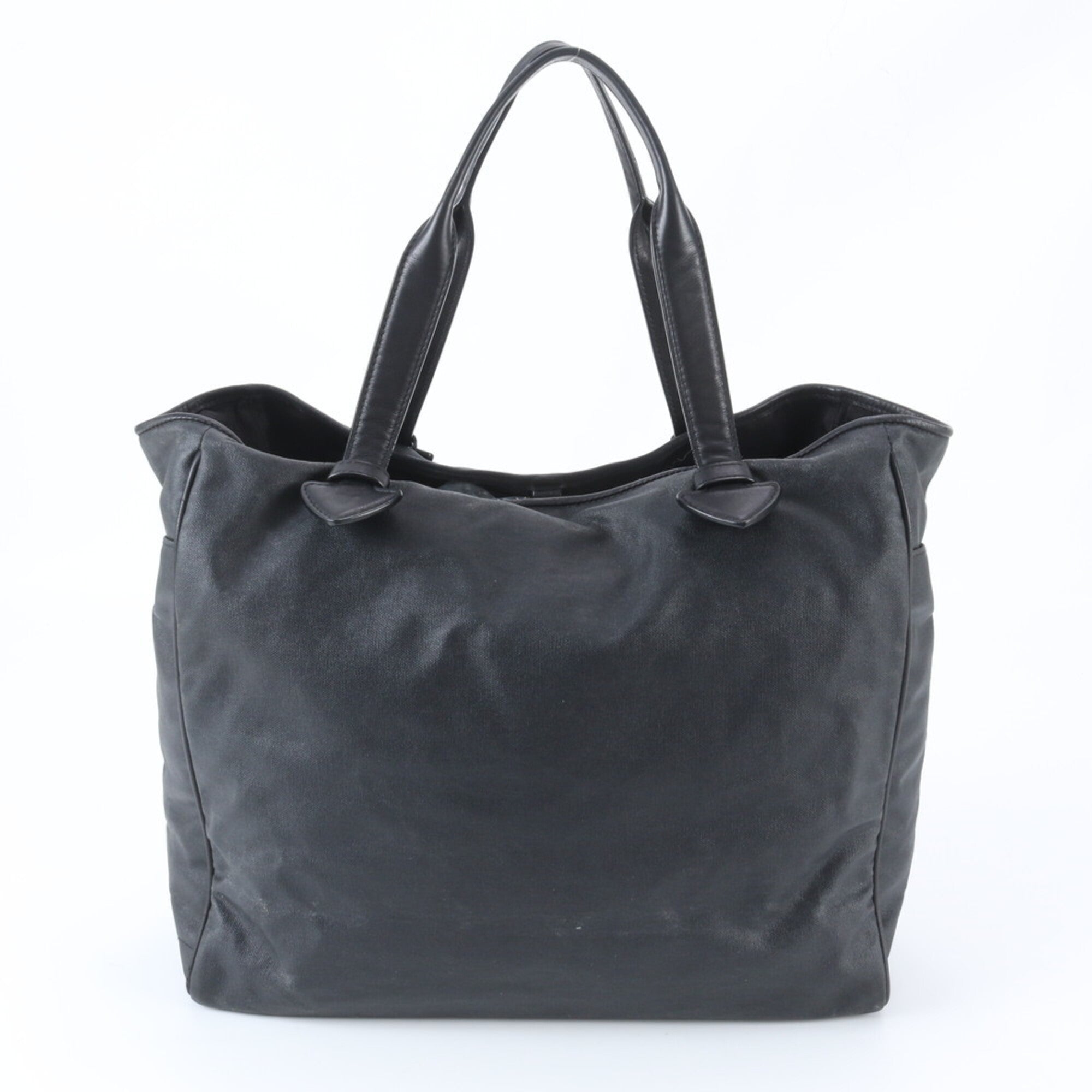 Loewe Black Coated Canvas Leather Handbag (Pre-Owned)