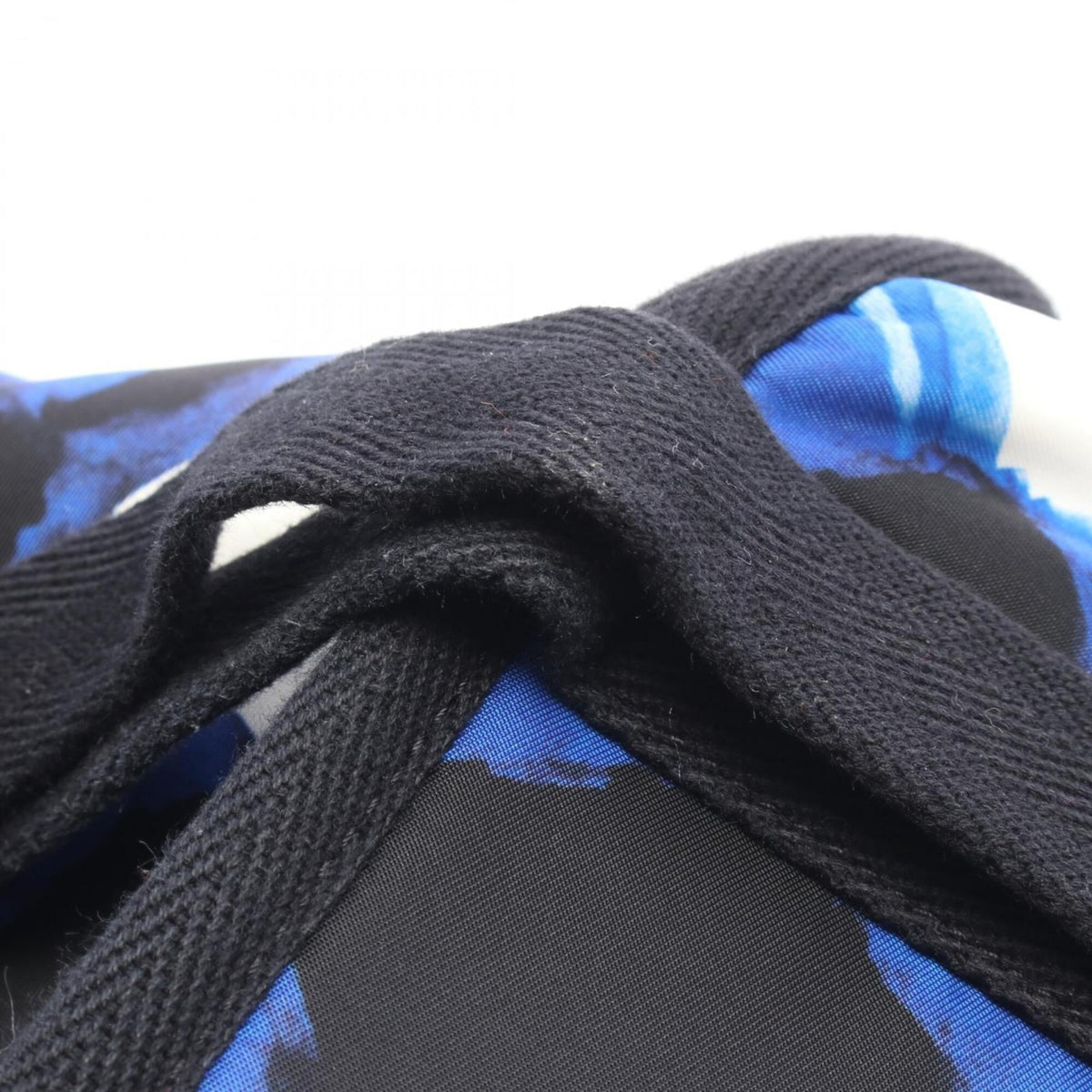 Chanel Black Blue White Nylon Leather Backpack Handbag (Pre-Owned)