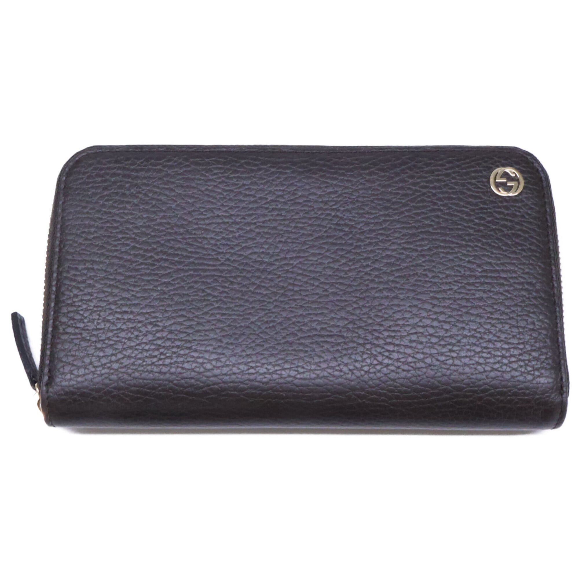 Gucci Dark Brown Leather Long Wallet (Bi-Fold) (Pre-Owned)