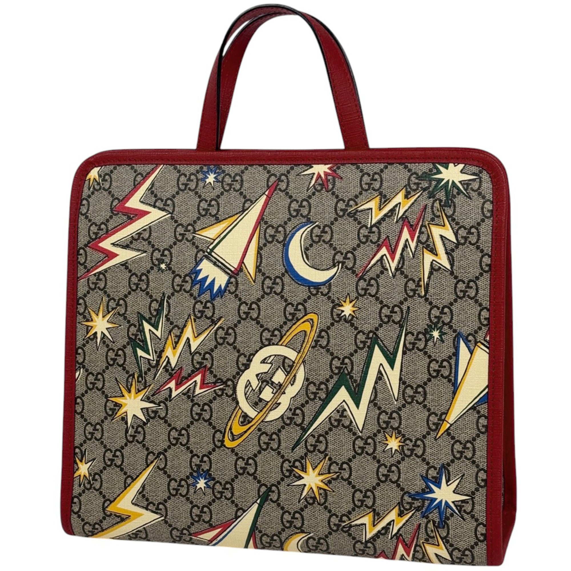 Gucci Coated Canvas Leather Tote Bag (Pre-Owned)