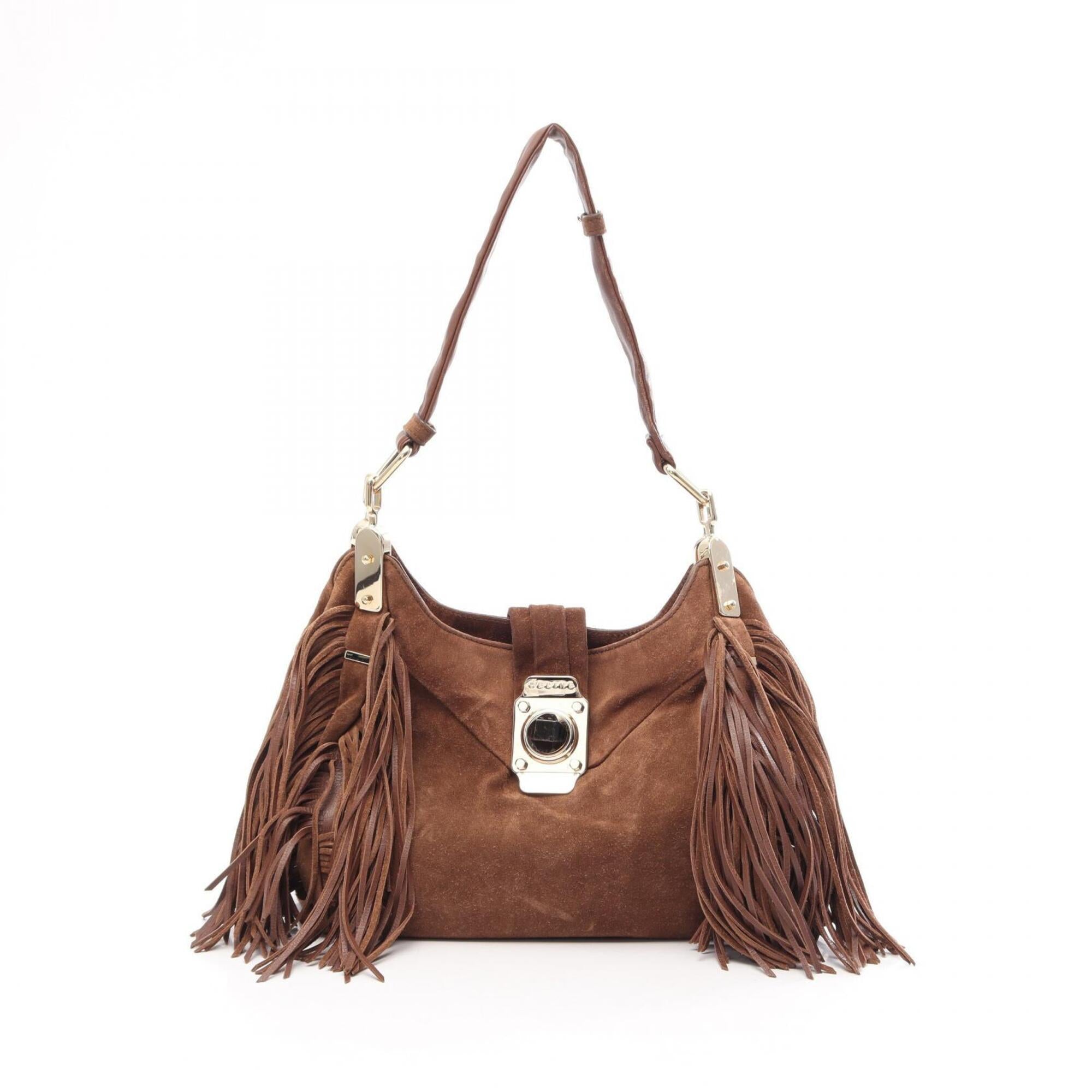Celine Brown Suede Handbag Shoulder Bag (Pre-Owned)