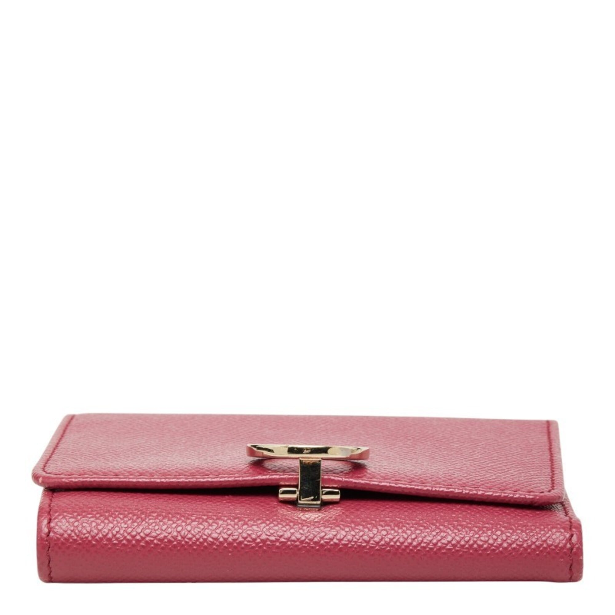 Bvlgari Pink Leather Wallet (Tri-Fold) (Pre-Owned)