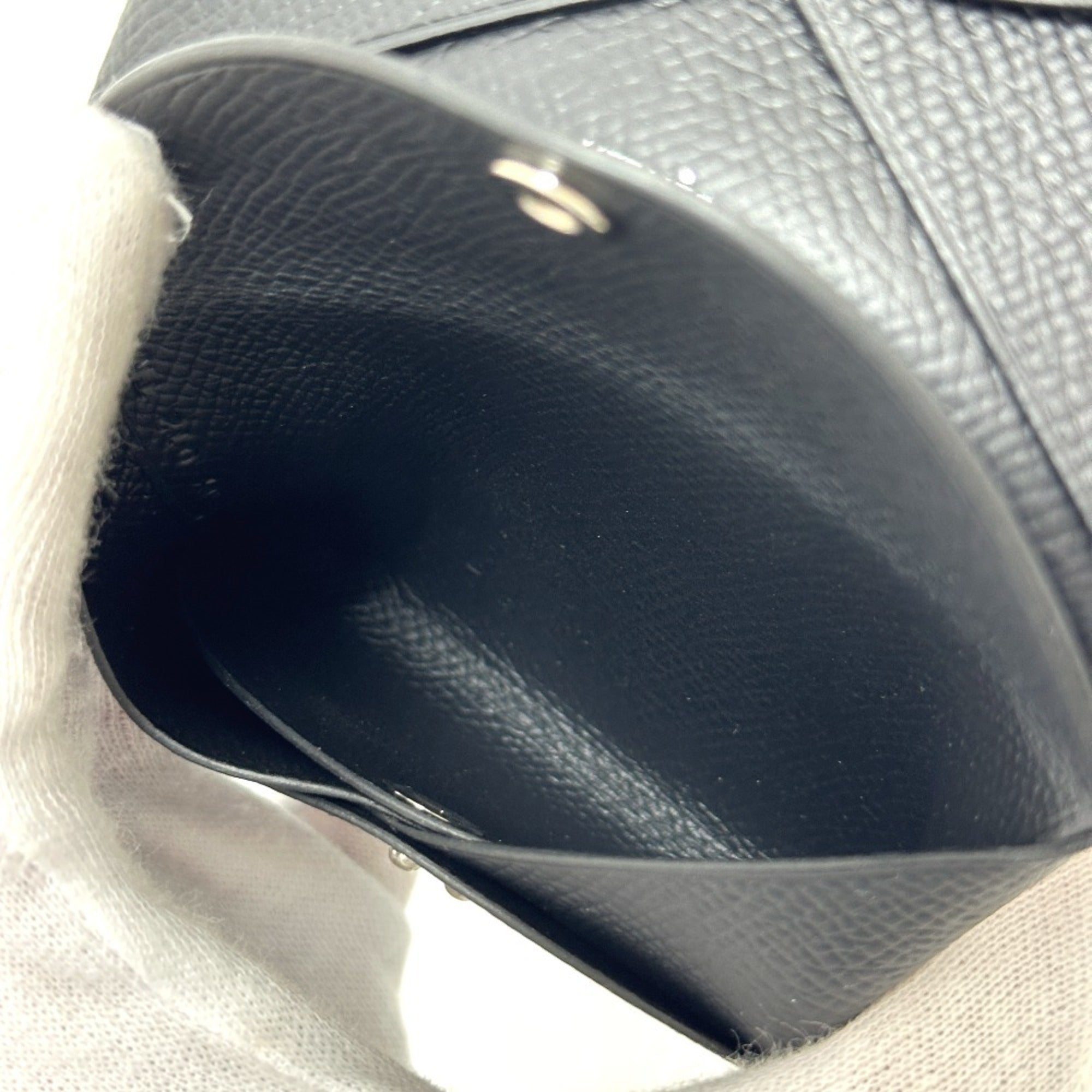Hermes Black Epsom Leather Coin Purse/Coin Case (Pre-Owned)