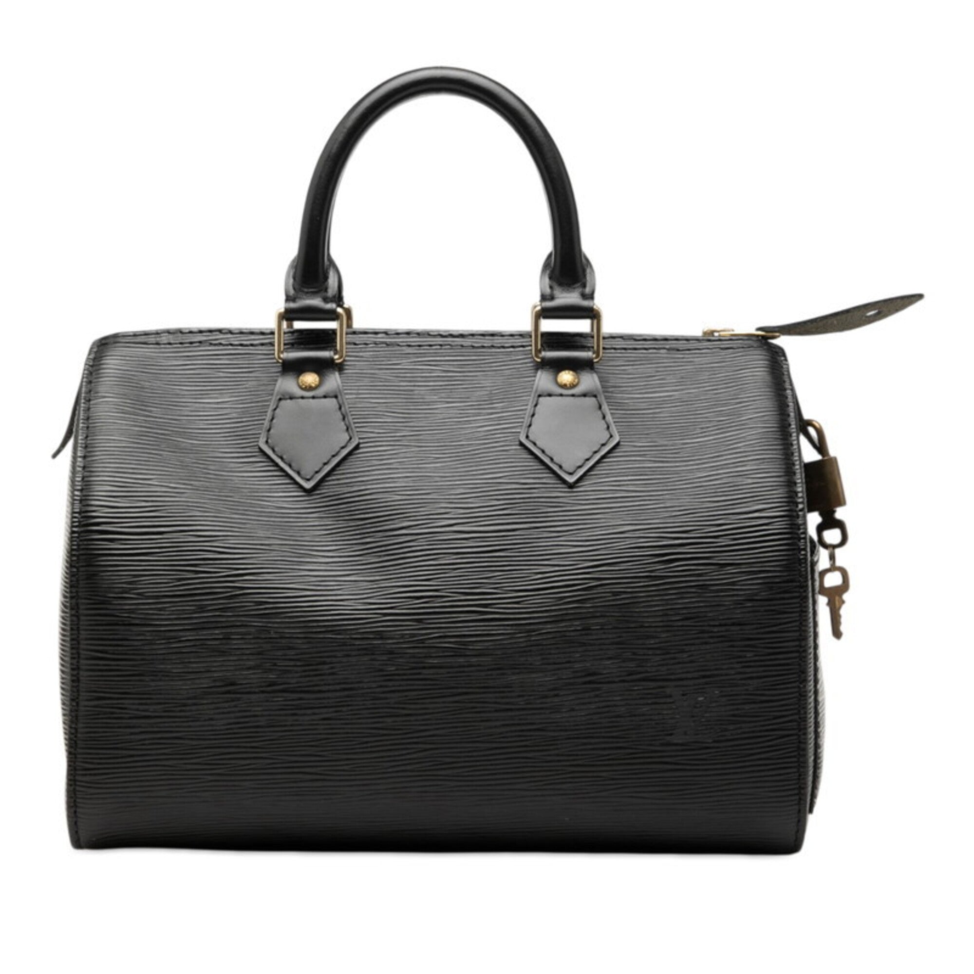 Louis Vuitton Black Noir Leather Boston Bag Handbag (Pre-Owned)