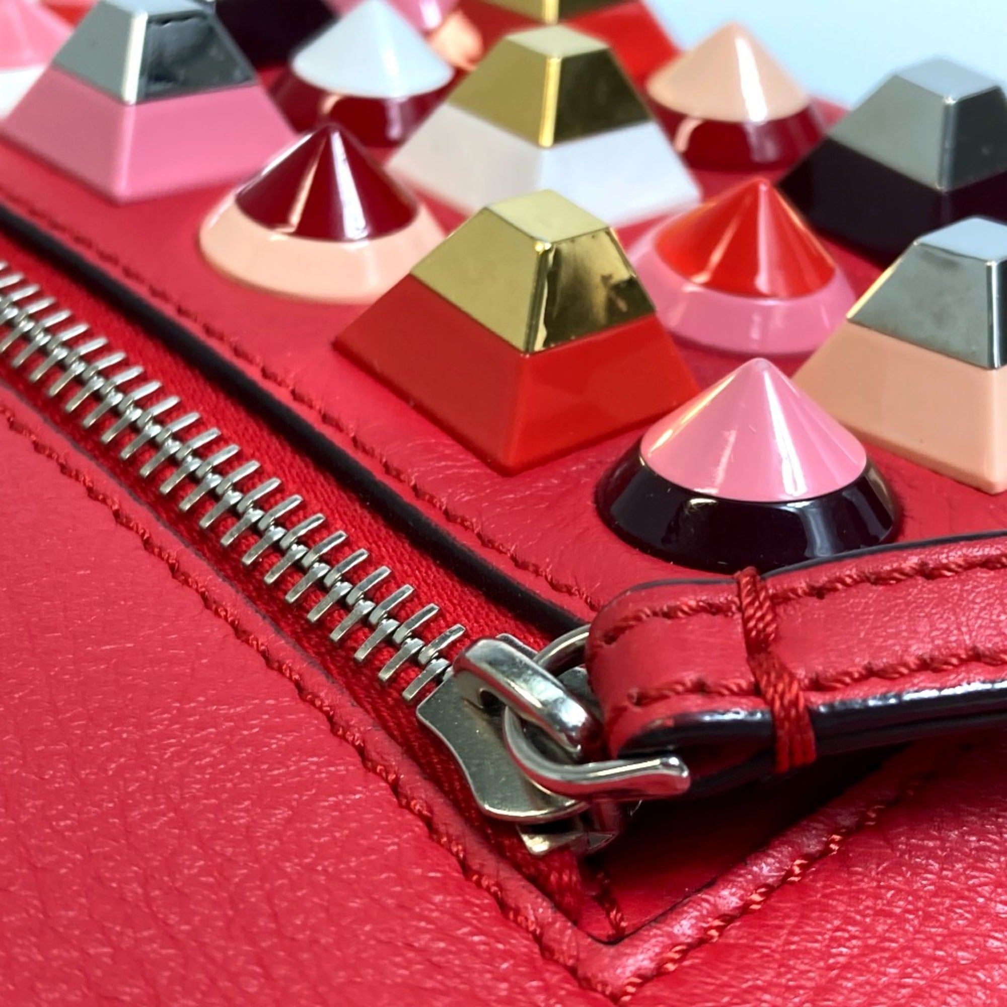 Fendi Red Leather Backpack (Pre-Owned)
