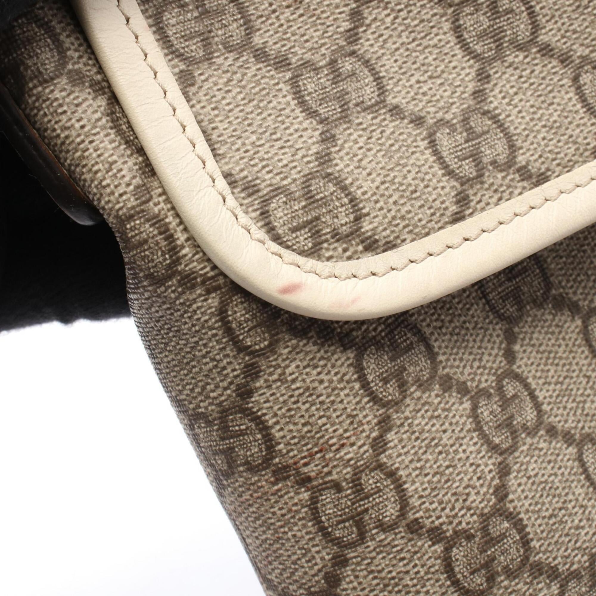 Gucci Beige Brown Ivory Gg Supreme Leather Handbag Shoulder Bag (Pre-Owned)