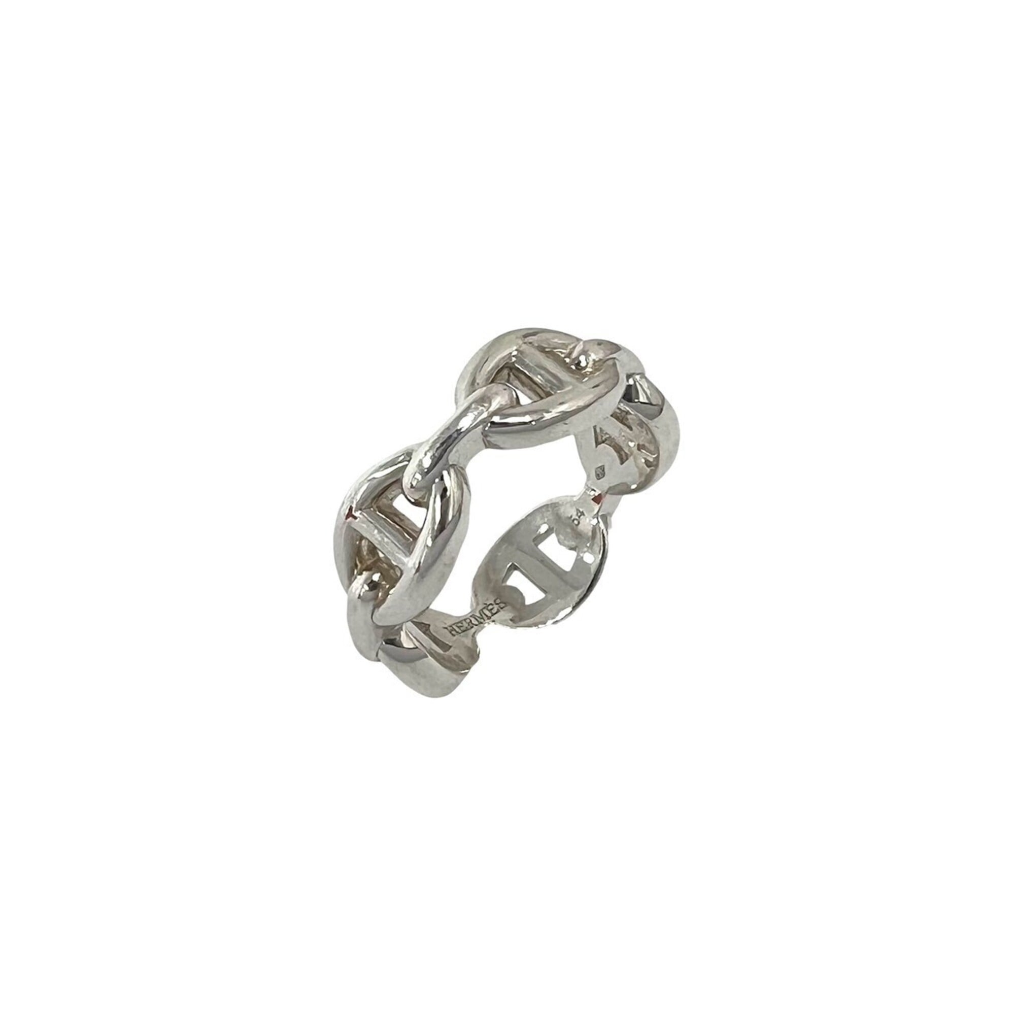 Hermes Silver Silver 925 Band Ring (Pre-Owned)