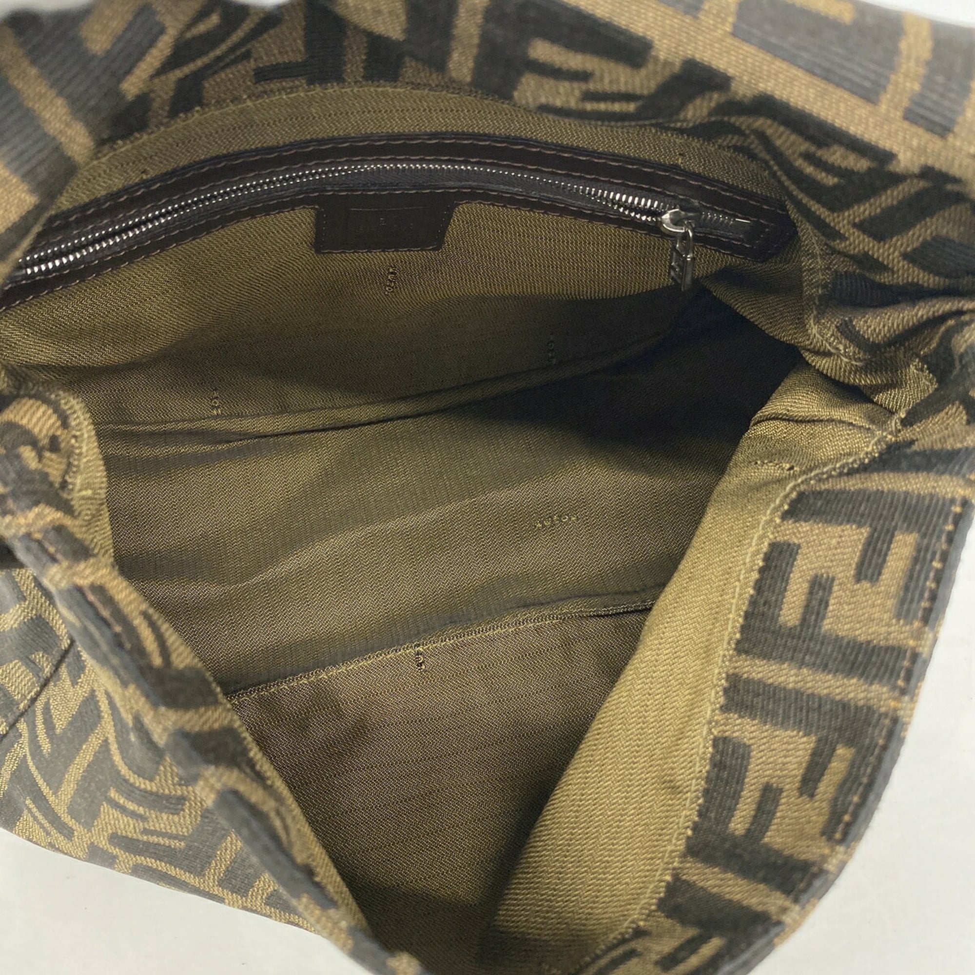 Fendi Brown Nylon Canvas Handbag (Pre-Owned)