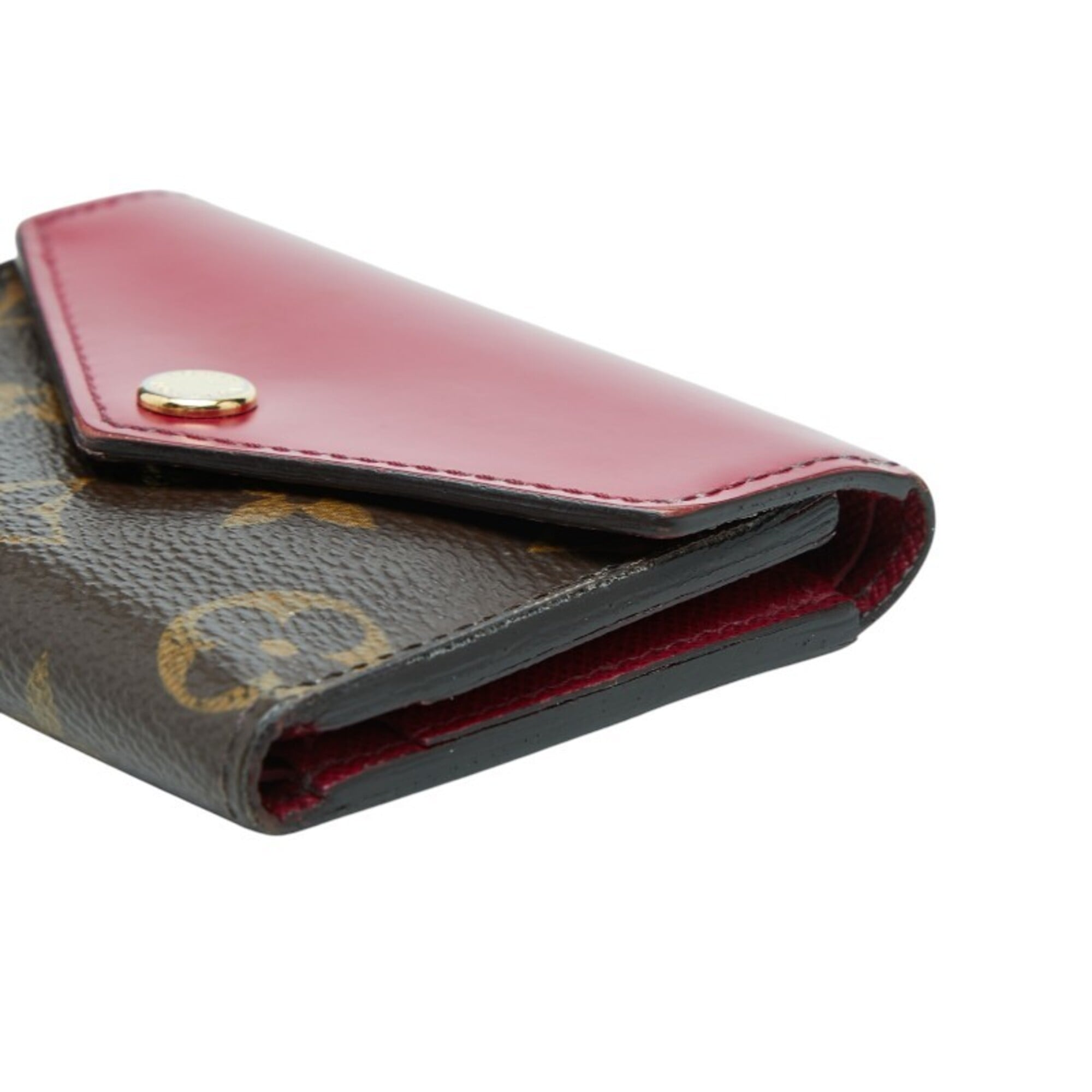 Louis Vuitton Brown Fuchsia Pink Pvc Leather Wallet (Tri-Fold) (Pre-Owned)