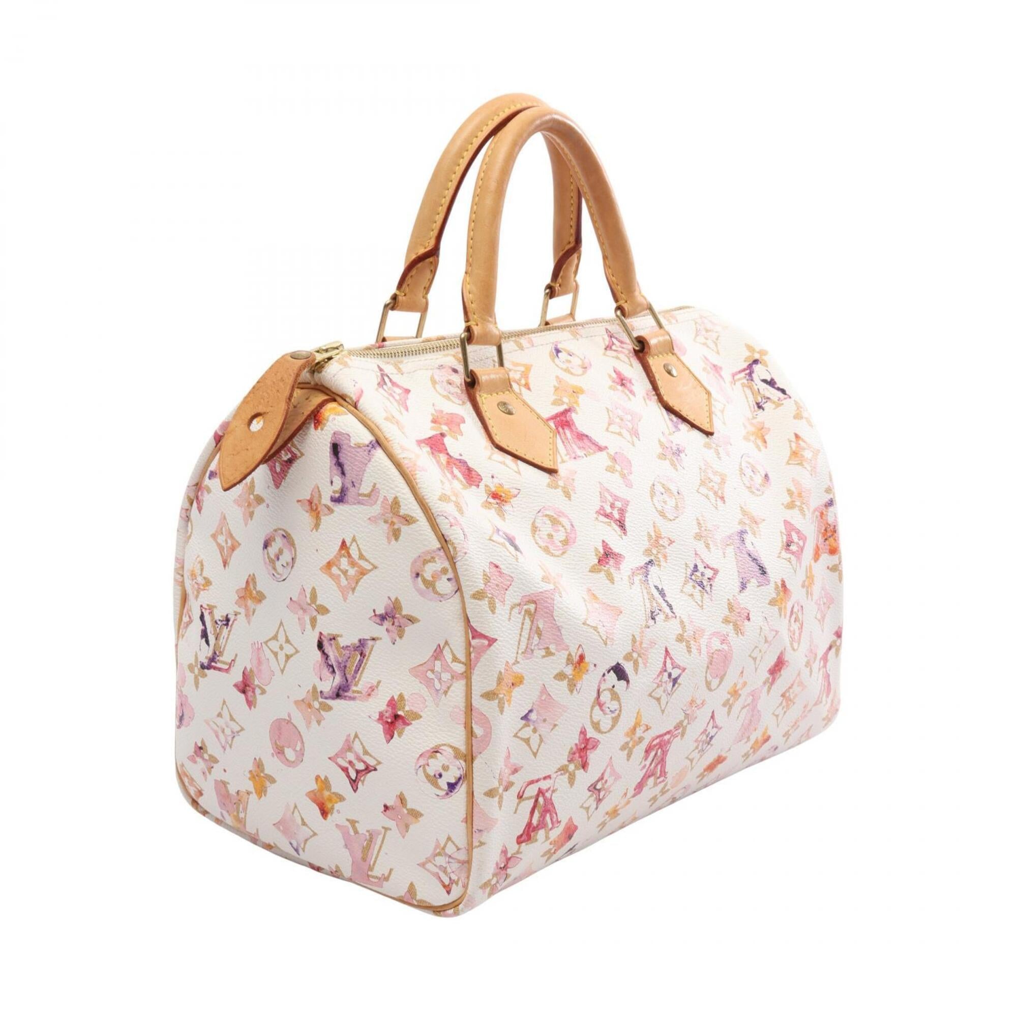 Louis Vuitton Blanc Multi-Color White Coated Canvas Leather Handbag (Pre-Owned)