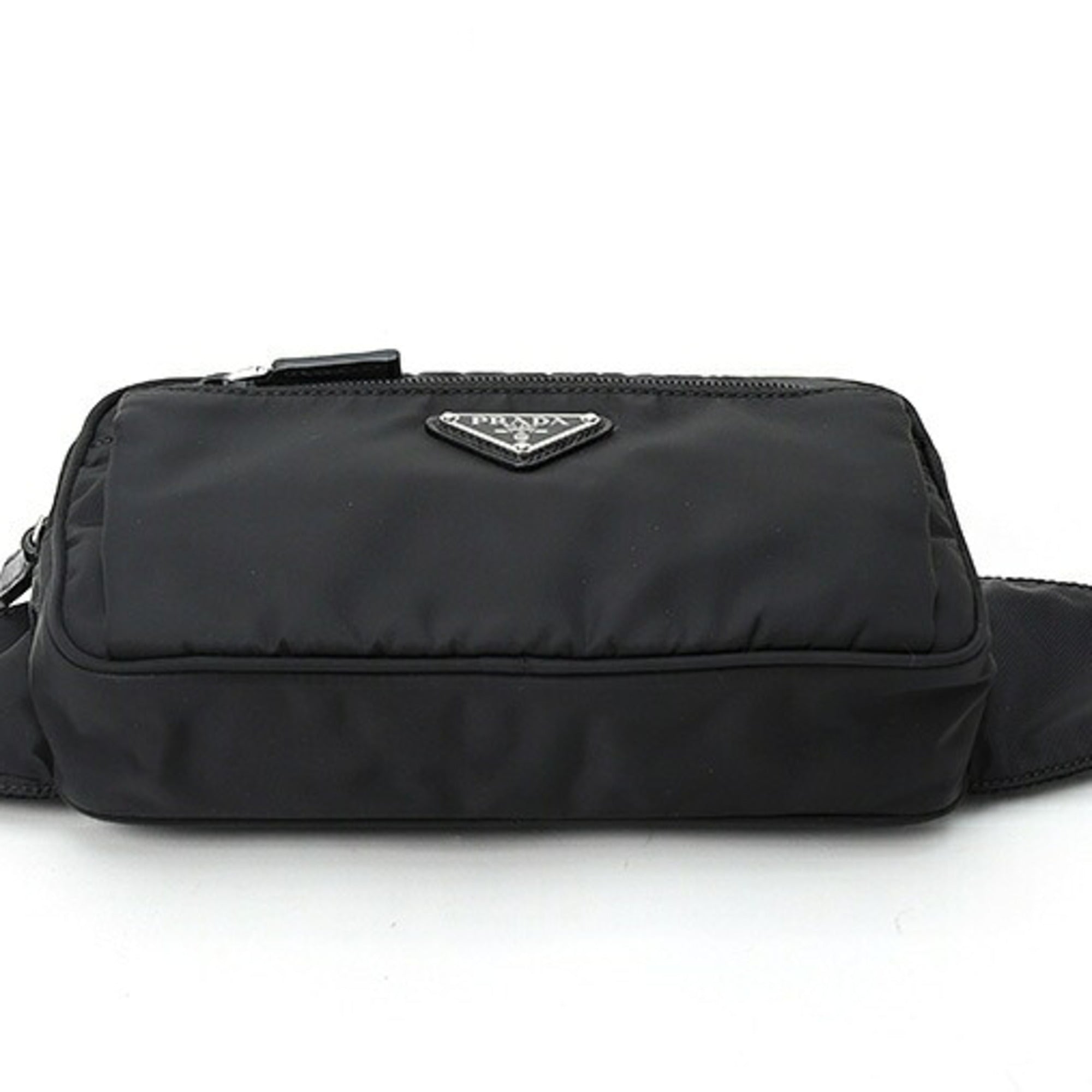 Prada Black Nero Fabric Saffiano Triangle Fanny Pack (Pre-Owned)