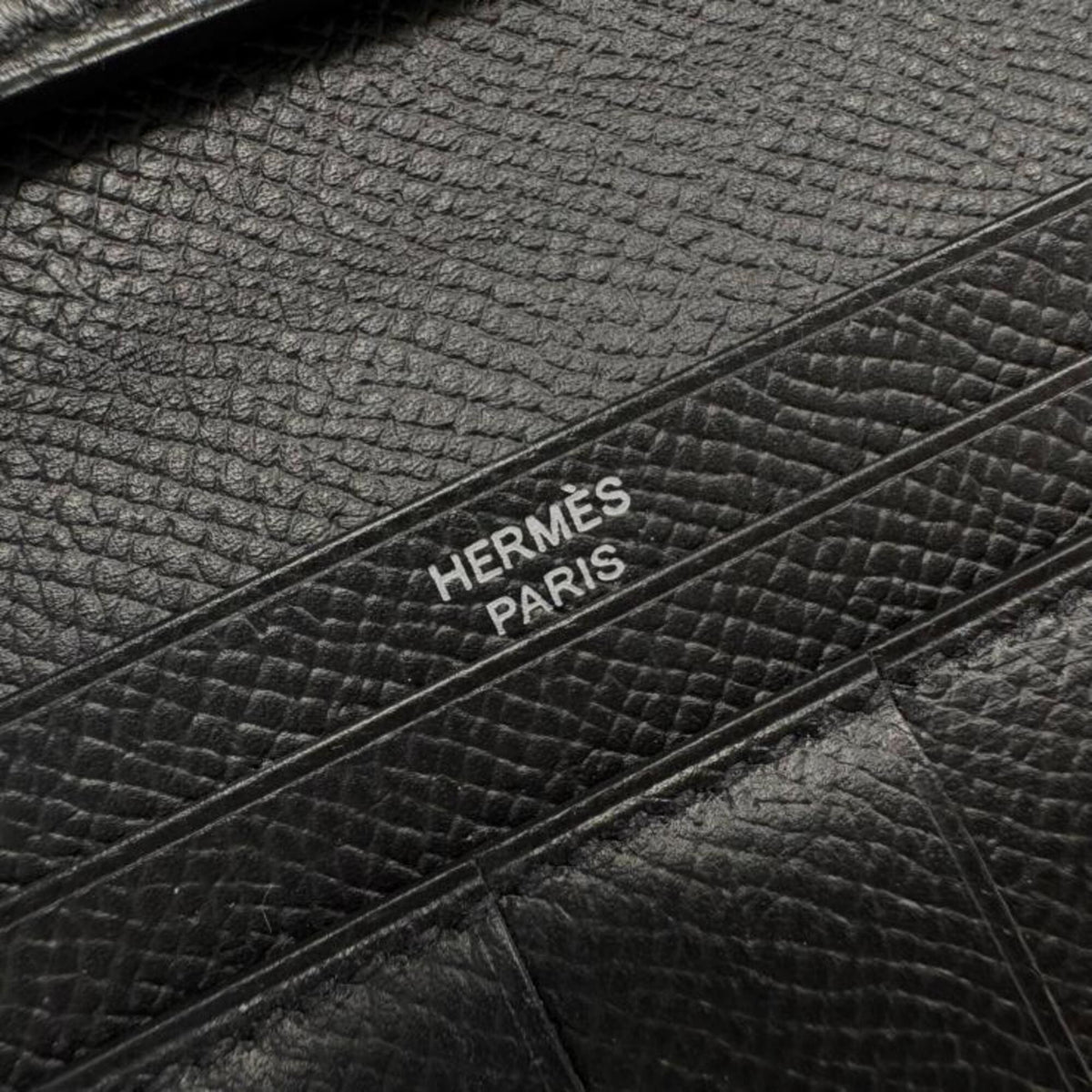 Hermes Black Epsom Leather Long Wallet (Bi-Fold) (Pre-Owned)