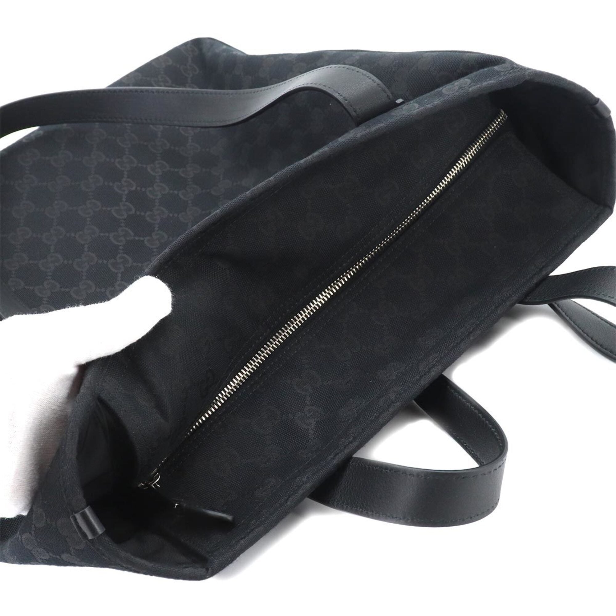 Gucci Gg Canvas Black Gg Canvas Handbag Tote Bag (Pre-Owned)