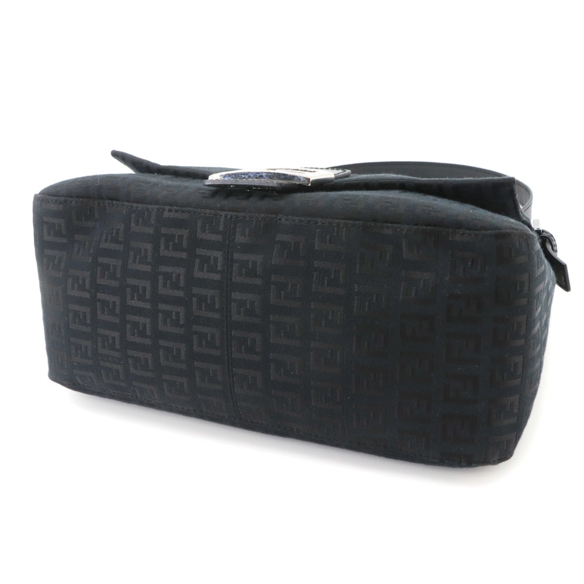 Fendi Black Canvas Leather Shoulder Bag (Pre-Owned)