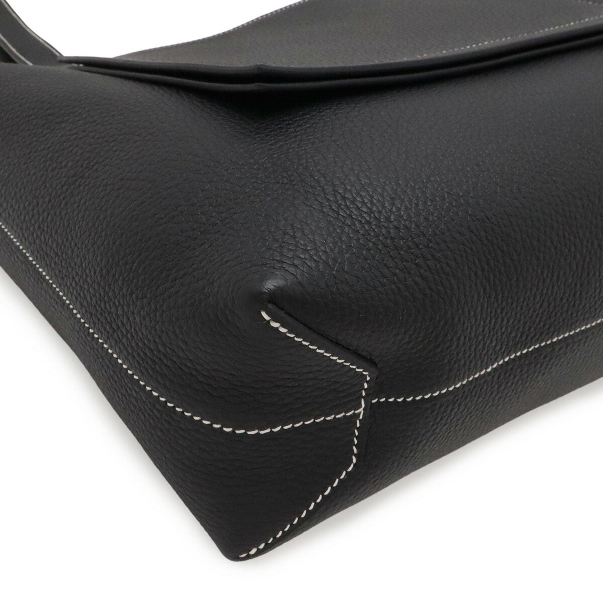 Hermes Black Taurillon Clemence Leather Shoulder Bag Tote Bag (Pre-Owned)