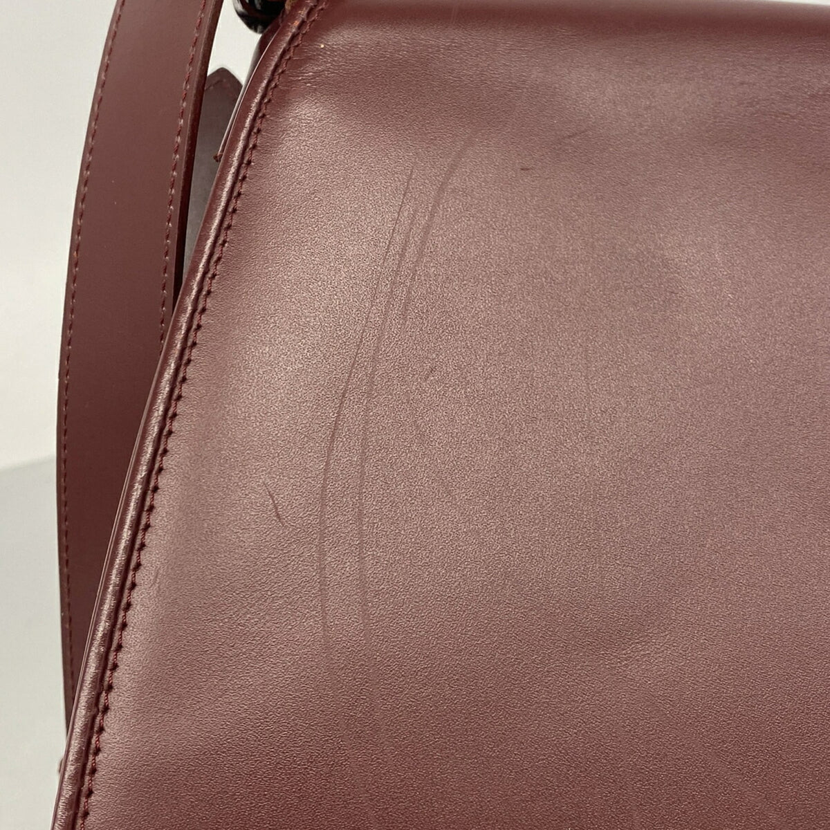 Cartier Bordeaux Leather Shoulder Bag (Pre-Owned)