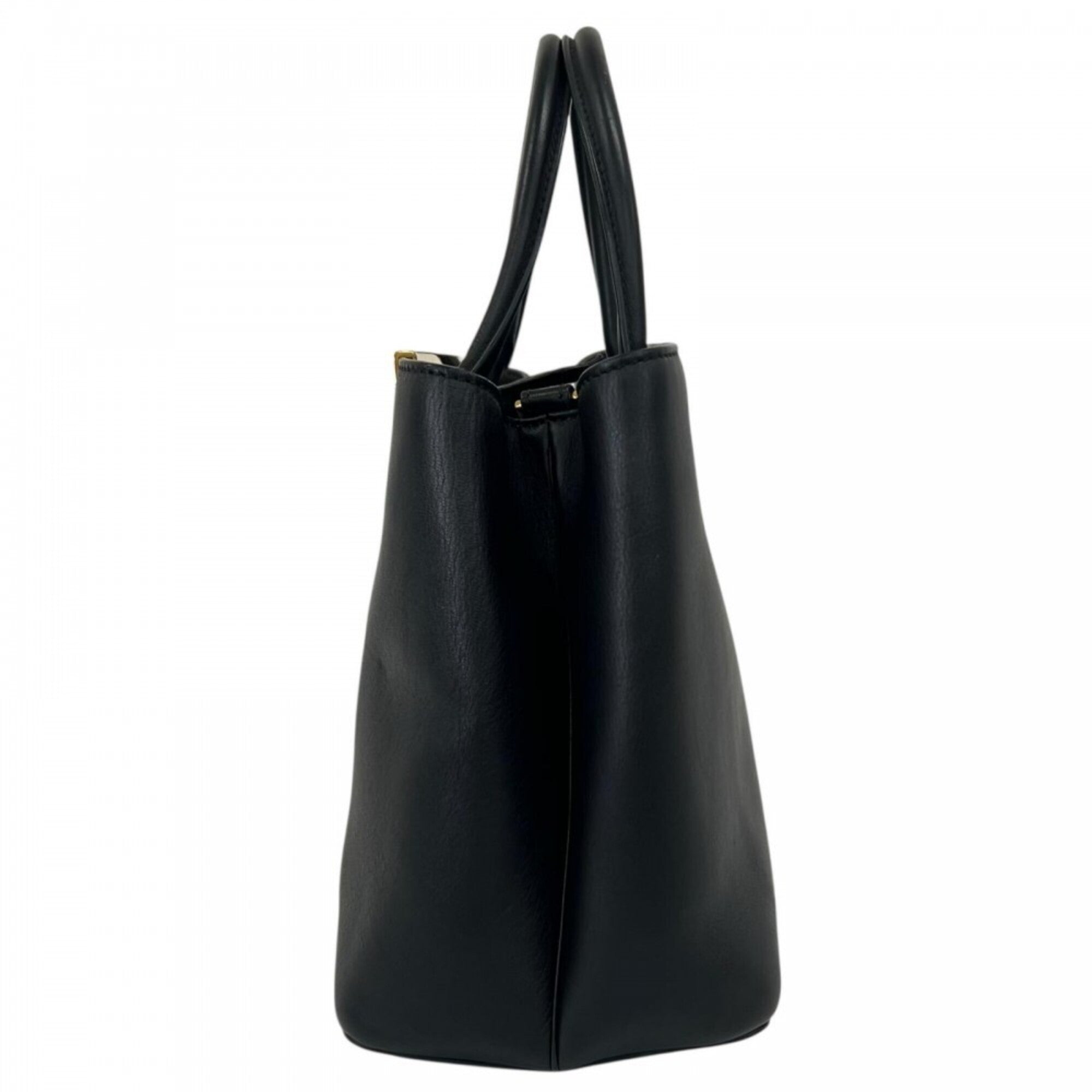 Fendi Black White Leather Handbag (Pre-Owned)