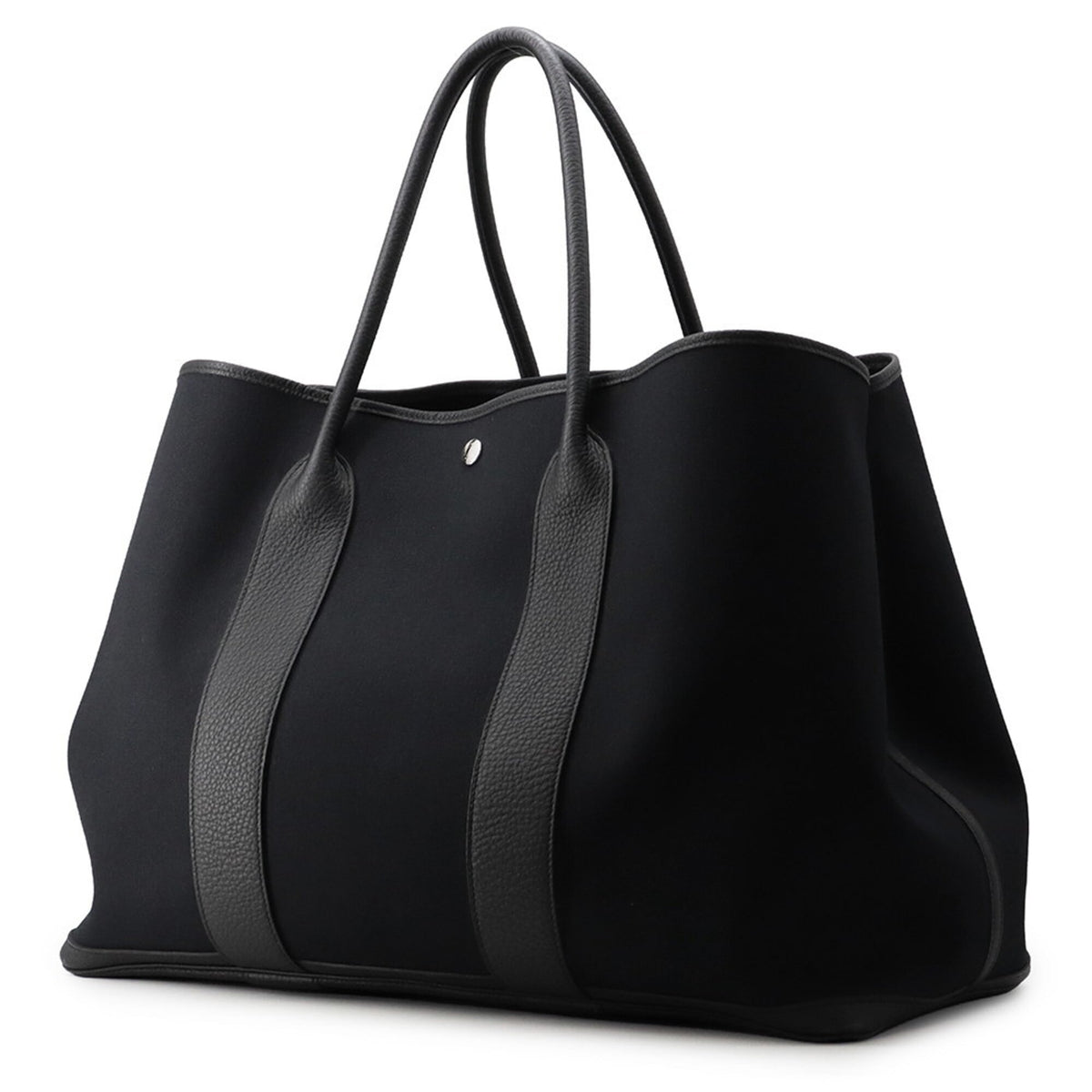 Hermes Garden Black Negonda Leather Handbag Tote Bag (Pre-Owned)