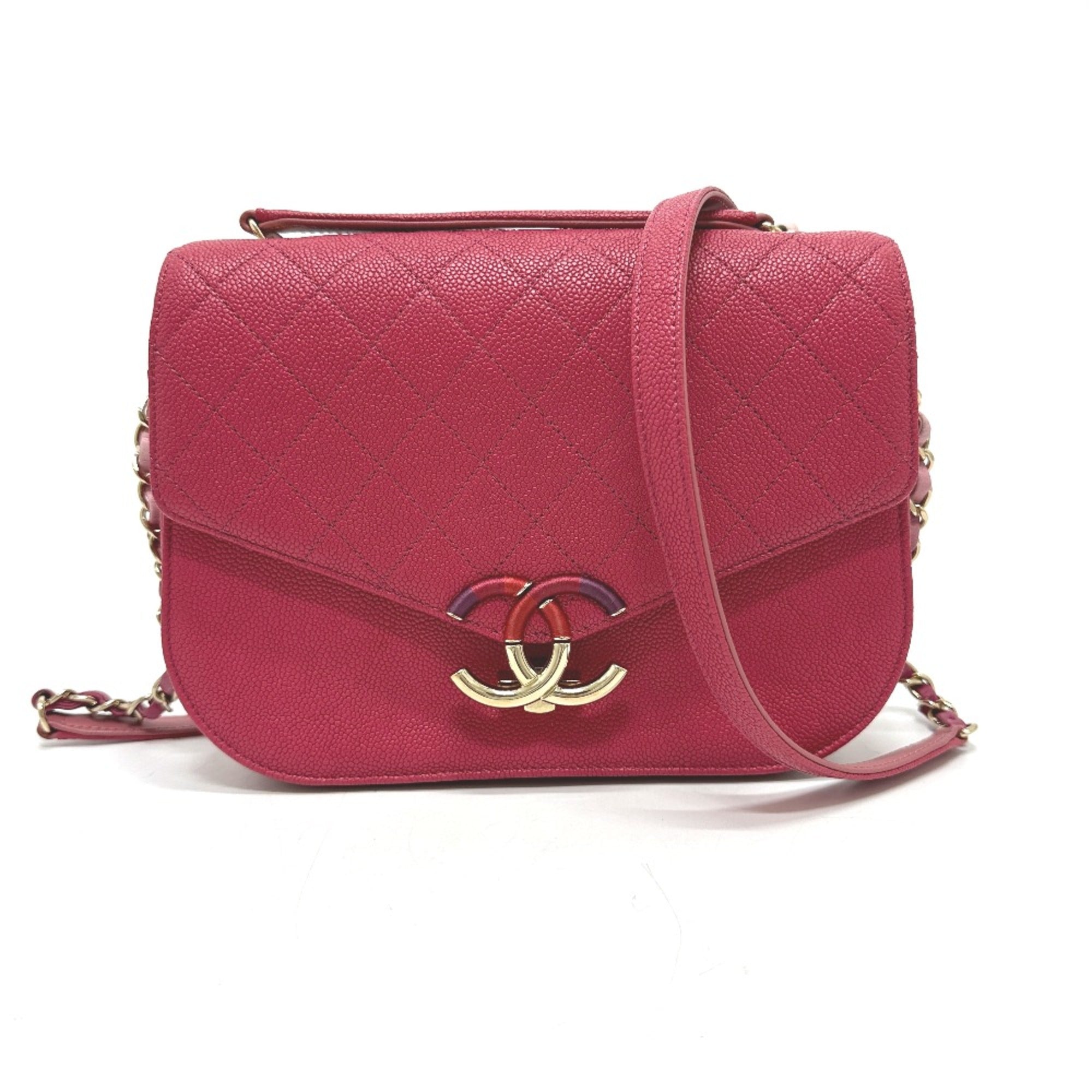 Chanel Pink Leather Shoulder Bag (Pre-Owned)