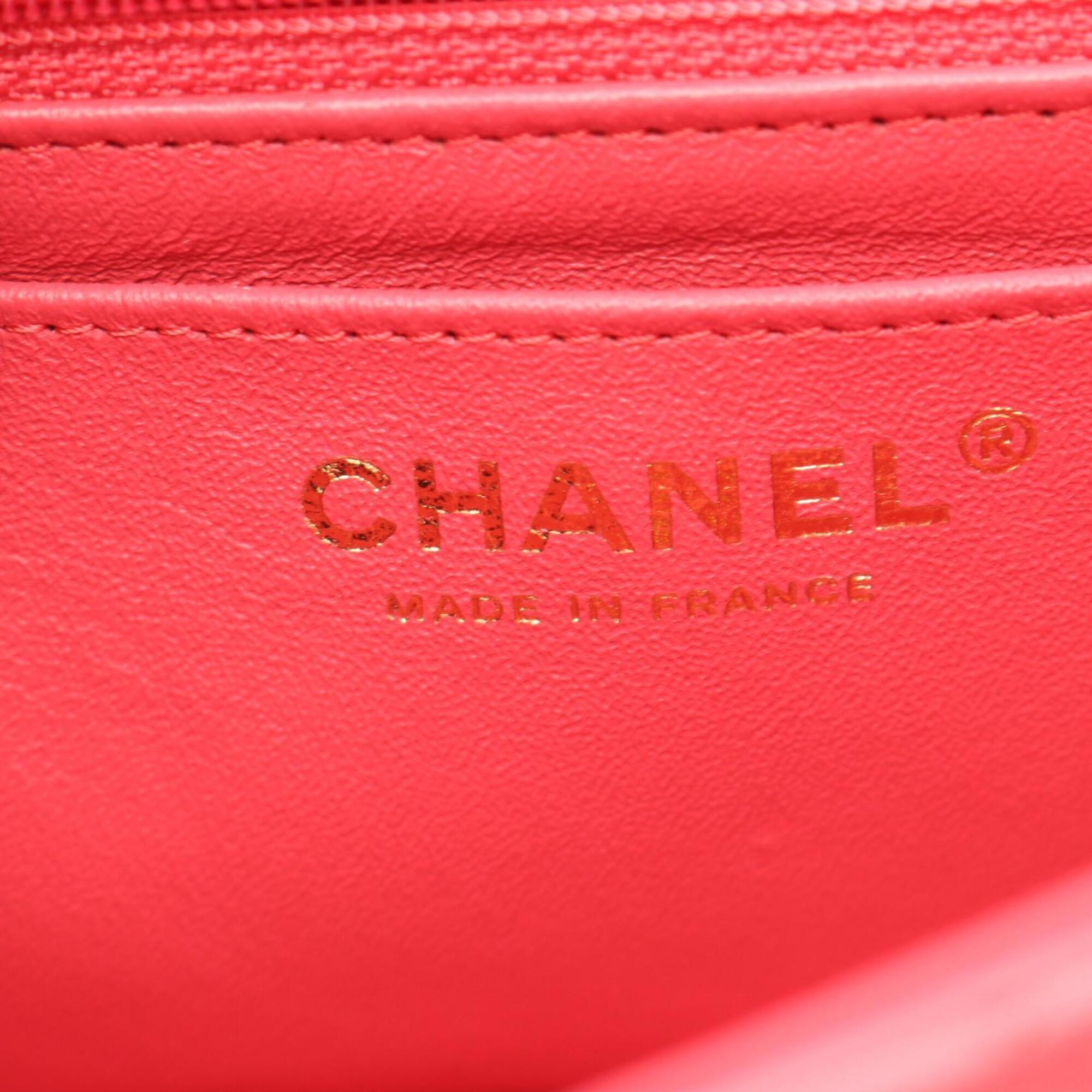 Chanel Pink Leather Handbag Shoulder Bag (Pre-Owned)