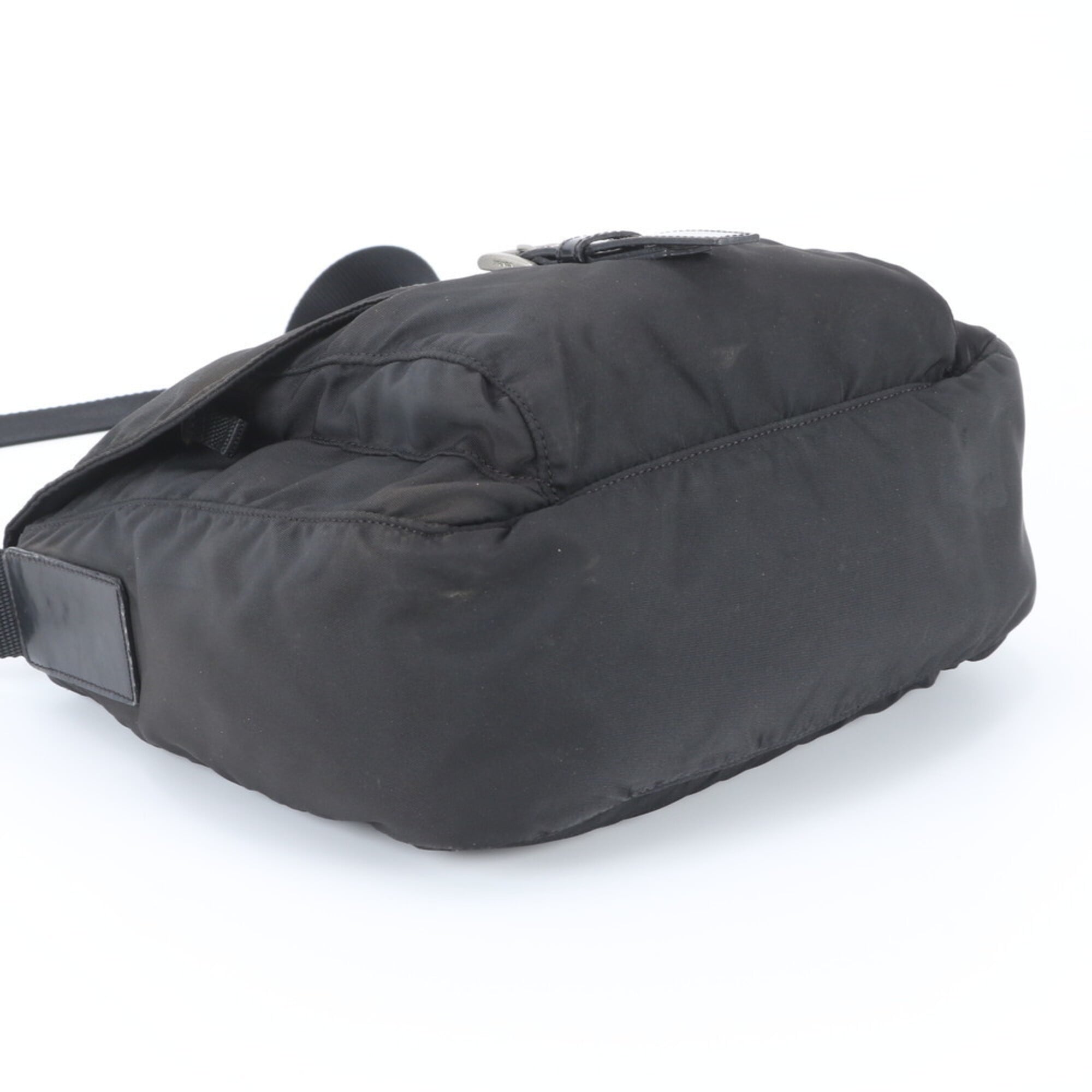 Prada Black Nylon Leather Shoulder Bag (Pre-Owned)