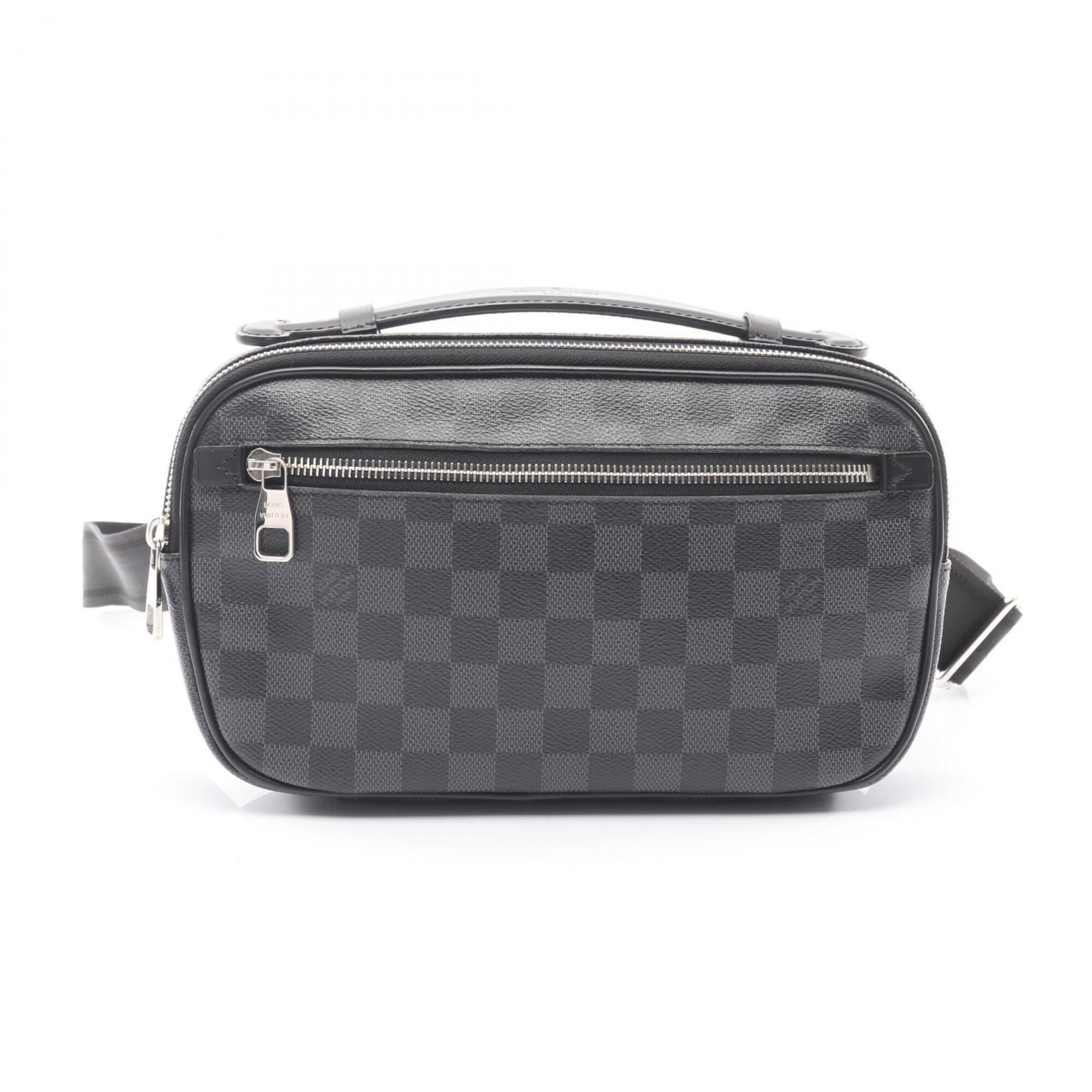 Louis Vuitton Black Coated Canvas Leather Fanny Pack Handbag (Pre-Owned)