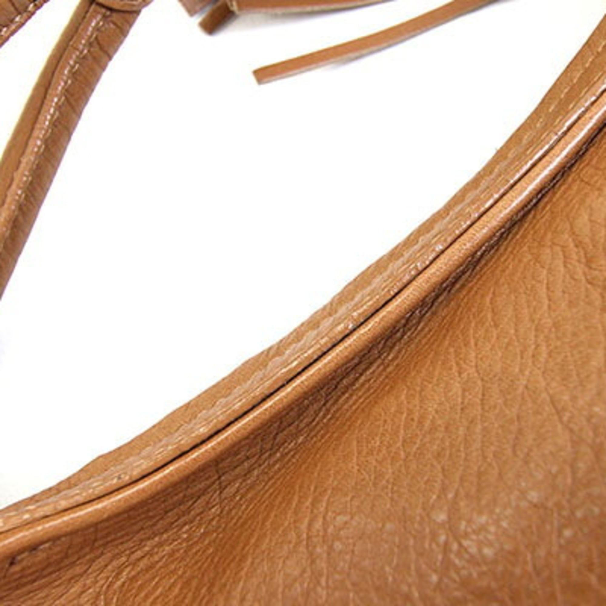 Salvatore Ferragamo Gancini Brown Leather Handbag Shoulder Bag (Pre-Owned)