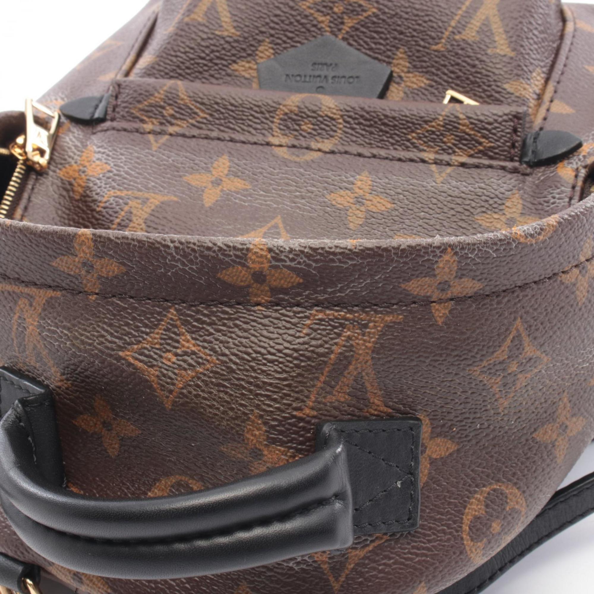 Louis Vuitton Black Brown Coated Canvas Leather Backpack Handbag (Pre-Owned)