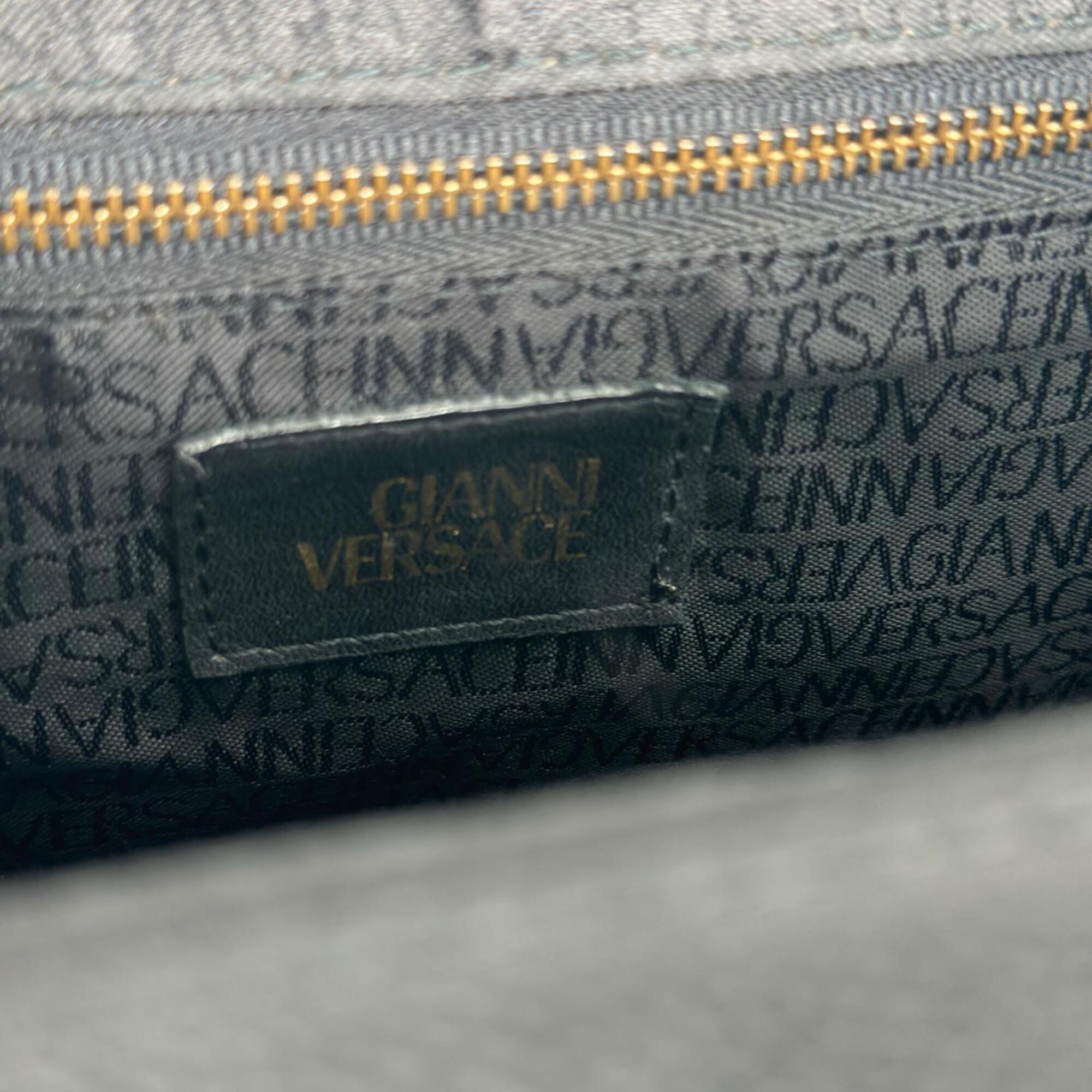 Versace Black Leather Tote Bag (Pre-Owned)