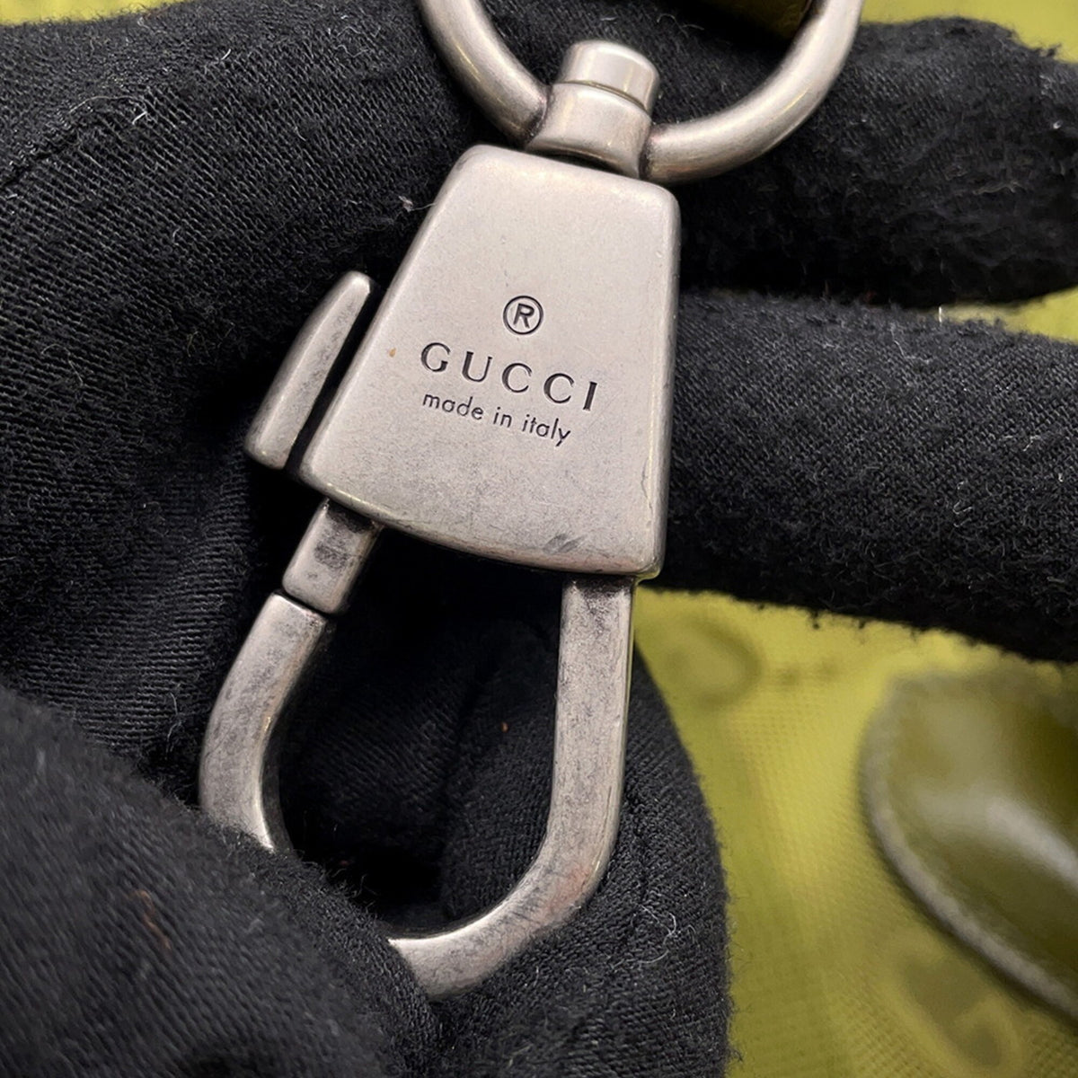 Gucci Green Nylon Handbag Tote Bag (Pre-Owned)