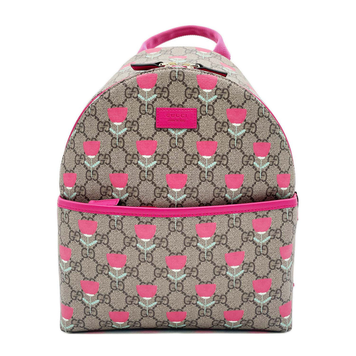 Gucci Brown Pink Gg Supreme Backpack (Pre-Owned)