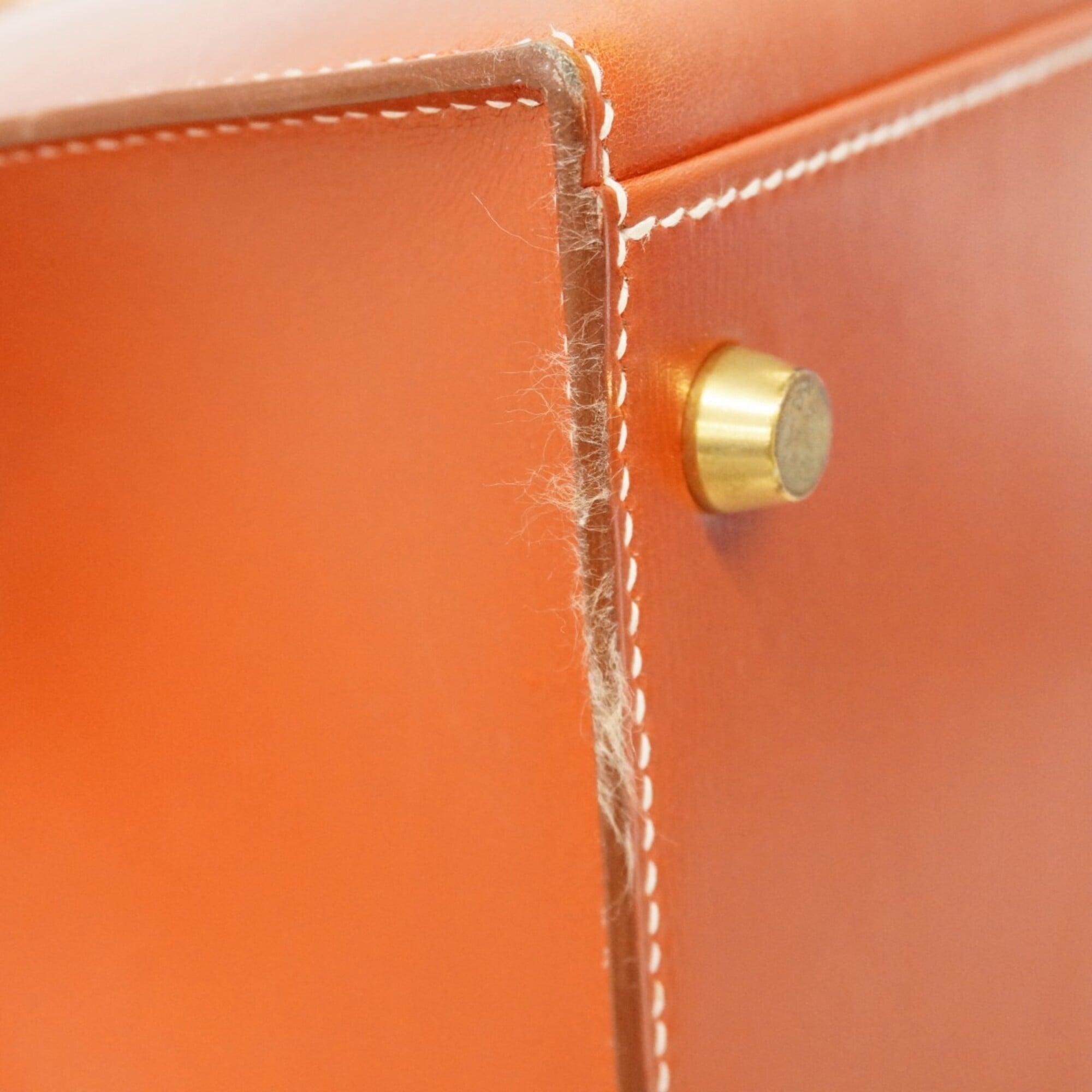 Hermes Brique Box Calf Leather Handbag (Pre-Owned)