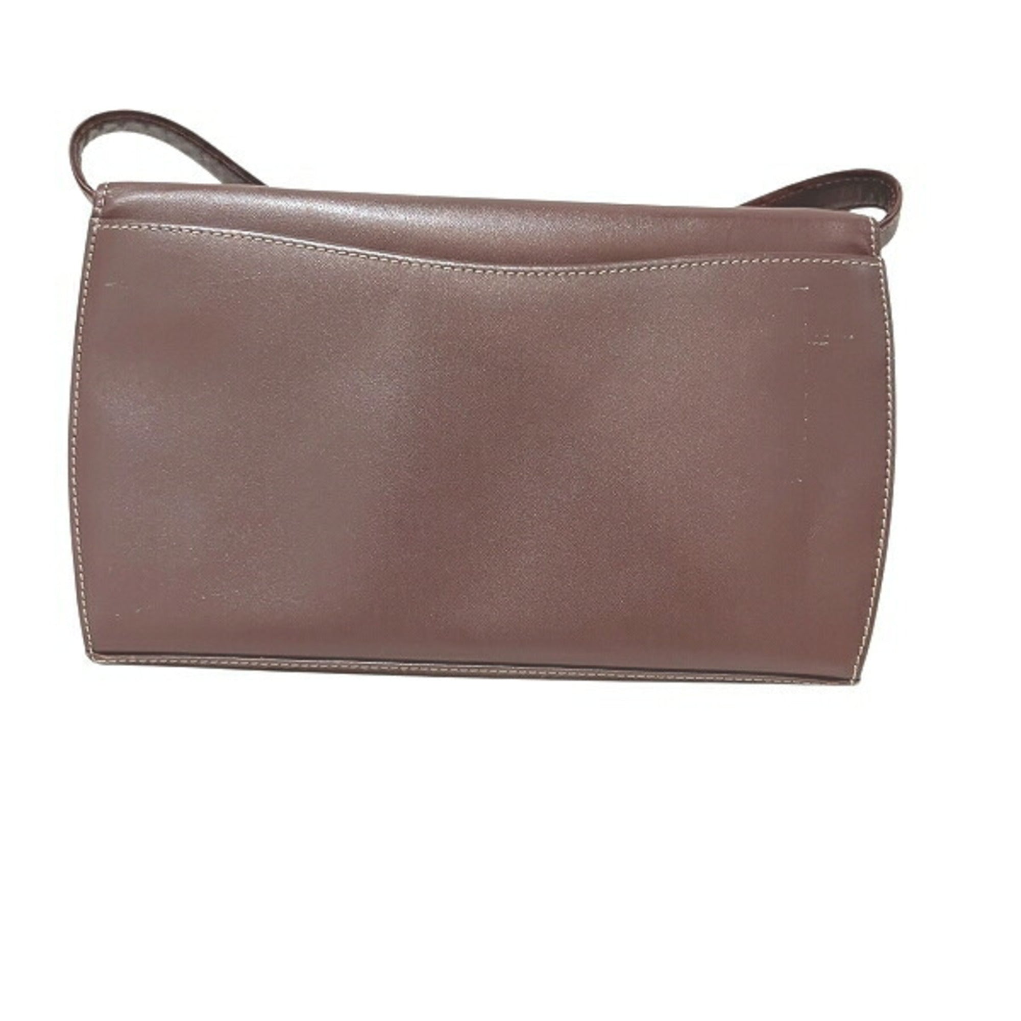 Cartier Must Bordeaux Leather Handbag Shoulder Bag (Pre-Owned)